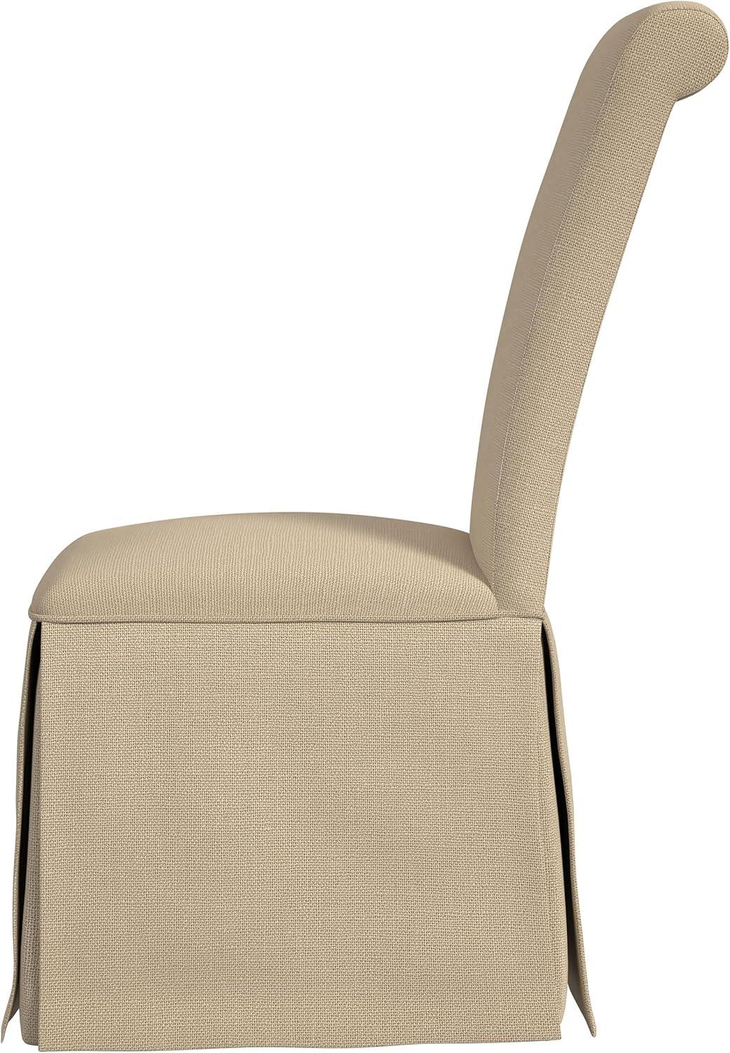 Coaster Shawna Fabric Upholstered Skirted Dining Chair in Khaki