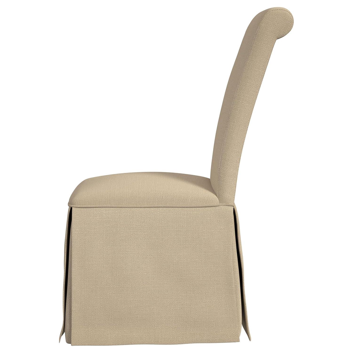 Coaster Shawna Fabric Upholstered Skirted Dining Chair in Khaki