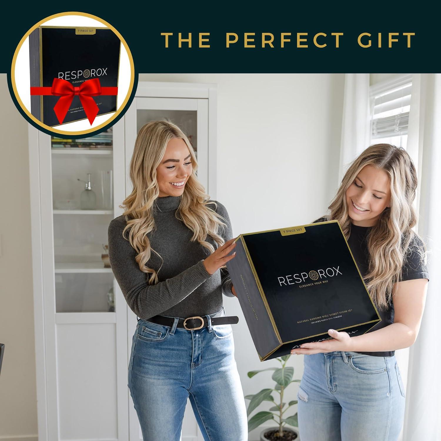 Hanging Woven Wall Basket Set - 7 Unique Handcrafted Seagrass Baskets for Boho, Farmhouse & Rustic Wall Decor, Table Settings & More - Ready to Hang with Nails & Marking Pencil Included