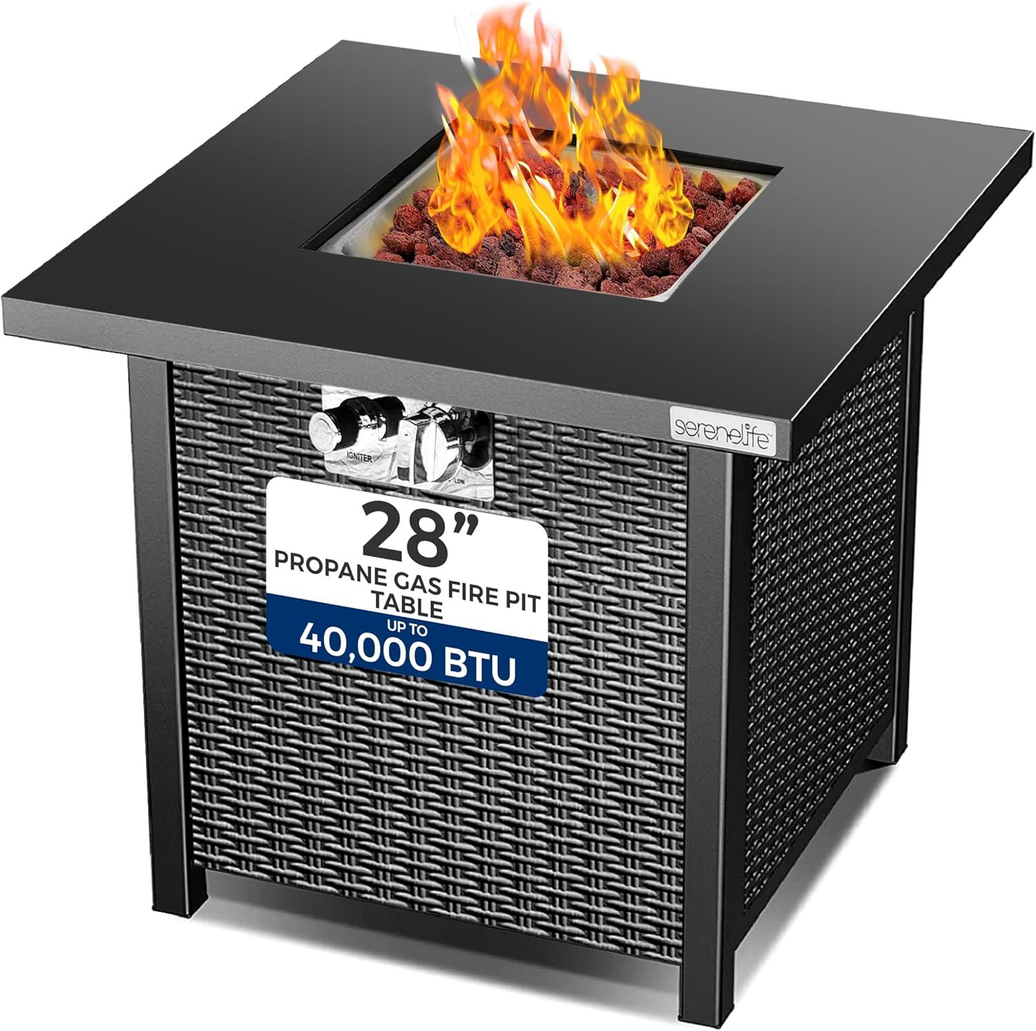 SereneLife Propane Gas Fire Pit