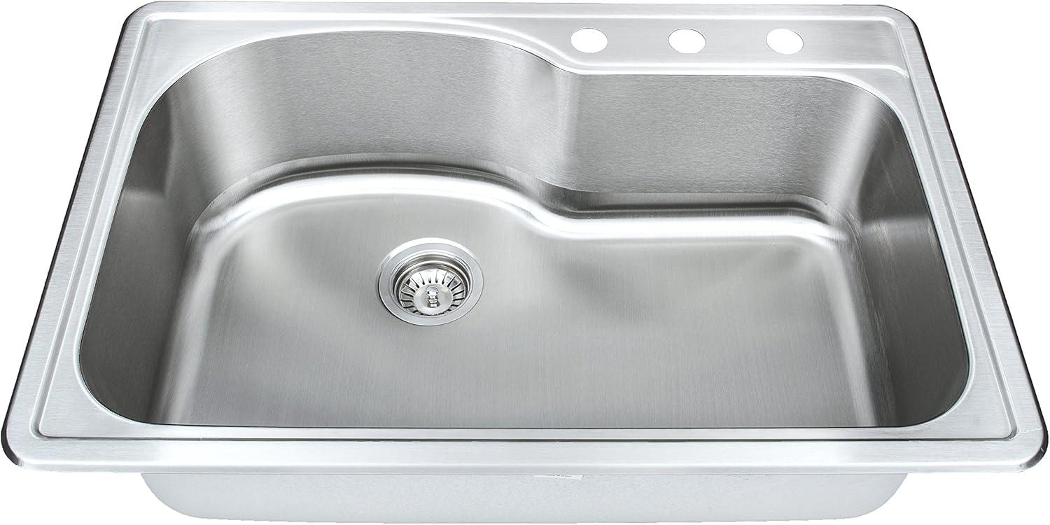 33'' L Drop-In Stainless Steel Kitchen Sink