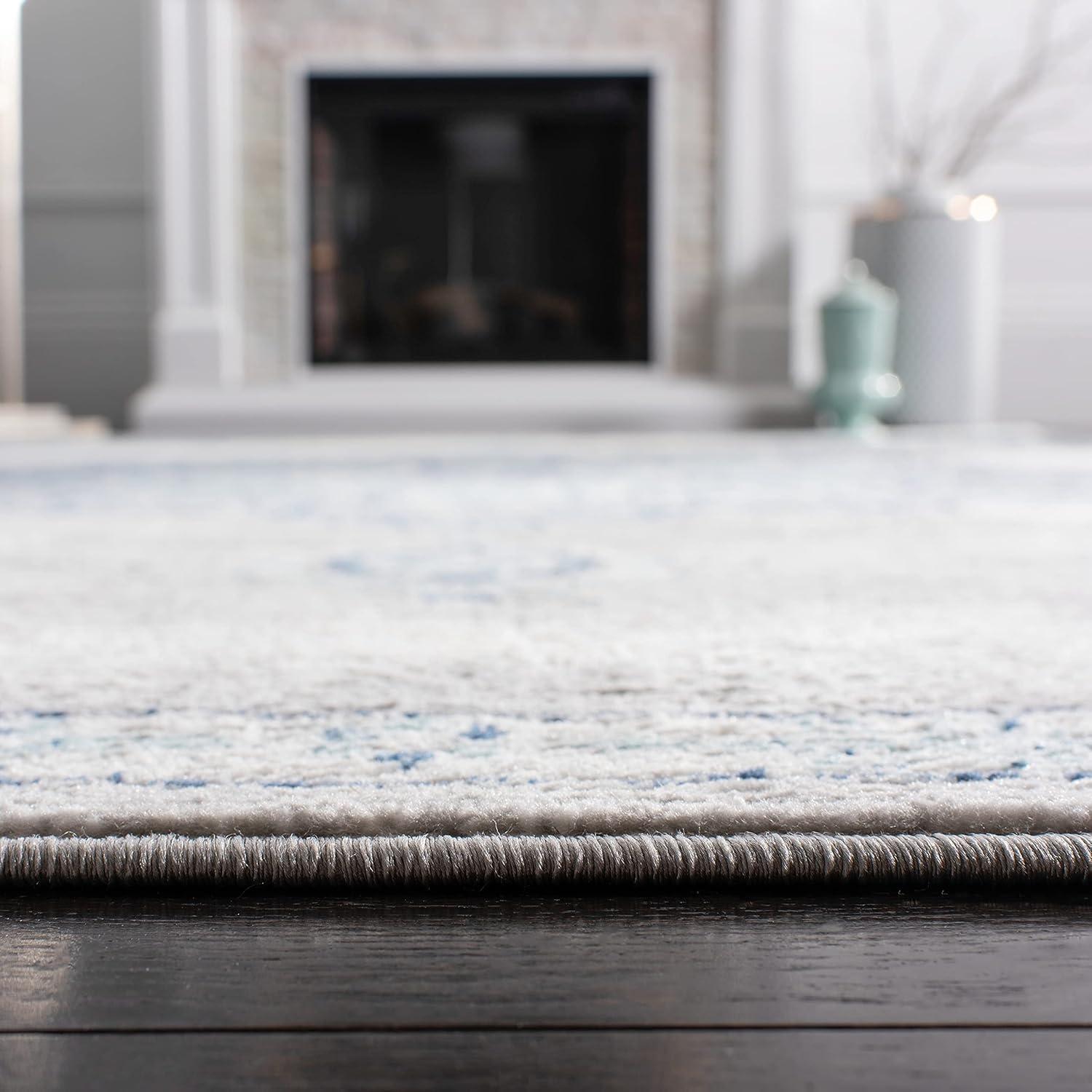 Brentwood BNT849 Power Loomed Area Rug - Navy/Light Grey - 8'x10' - Safavieh.