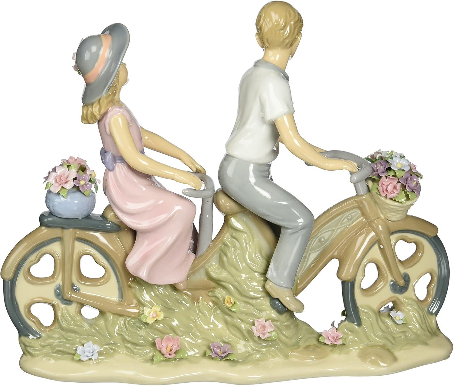 Kevins Gift Shoppe Ceramic Young Couple Sharing Bike Figurine