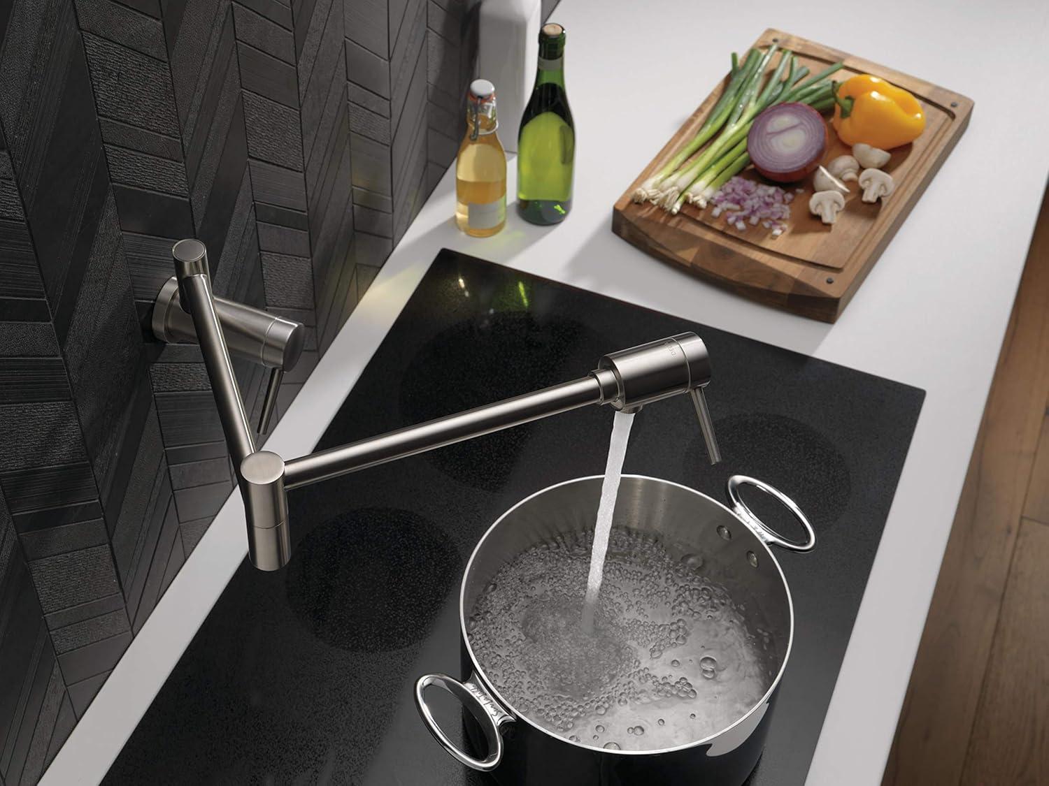 Contemporary Pot Filler Faucet, Wall Mount Pot Filler Kitchen Faucet