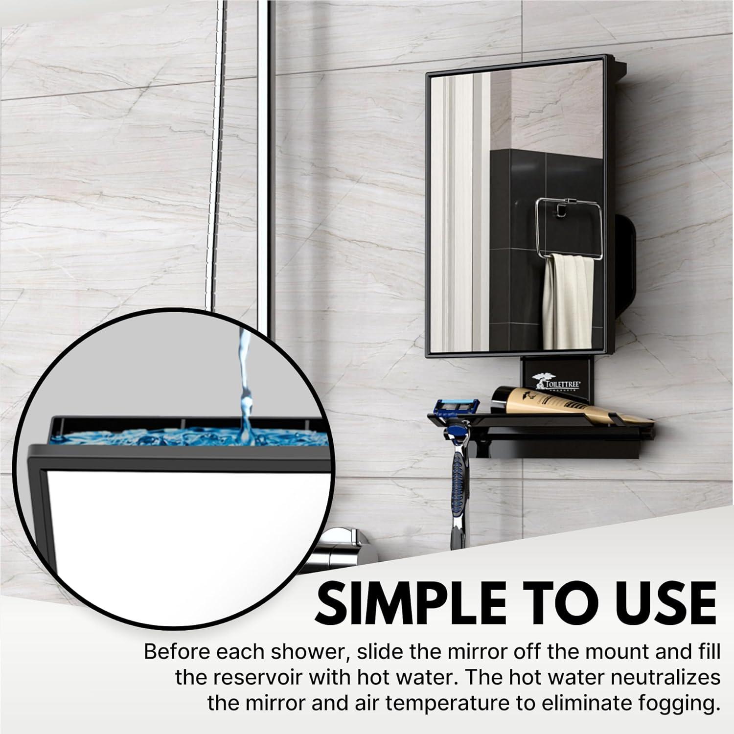 ToiletTree Products Fogless Shower Mirror with Squeegee, Adjustable Shaving Mirror