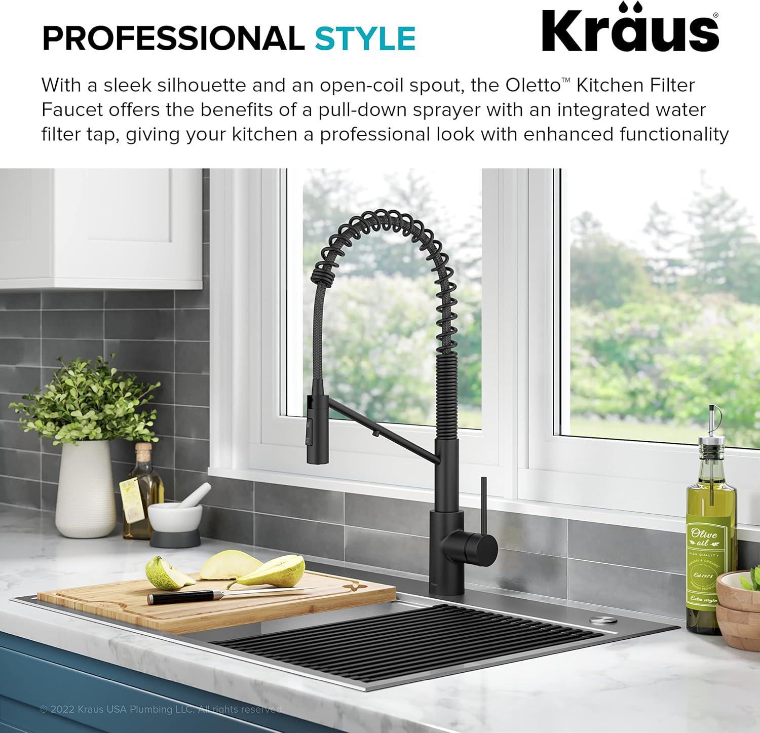 Oletto 2-in-1 Pull-Down Single Handle Kitchen Faucet