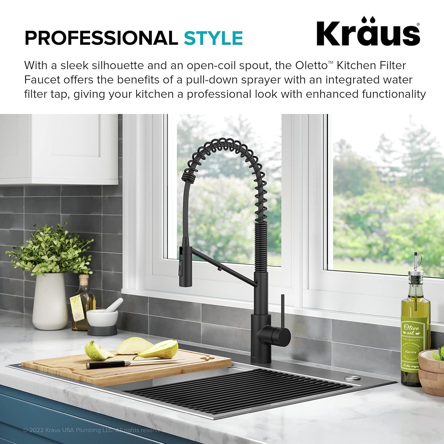 Oletto 2-in-1 Pull-Down Single Handle Kitchen Faucet