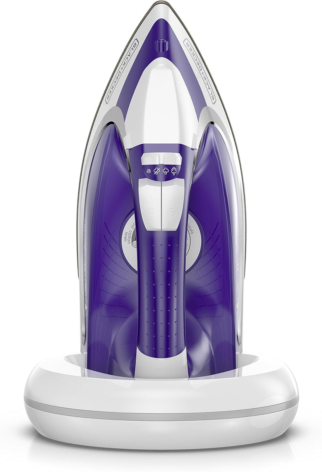 Purple and White Cordless Ceramic Soleplate Iron