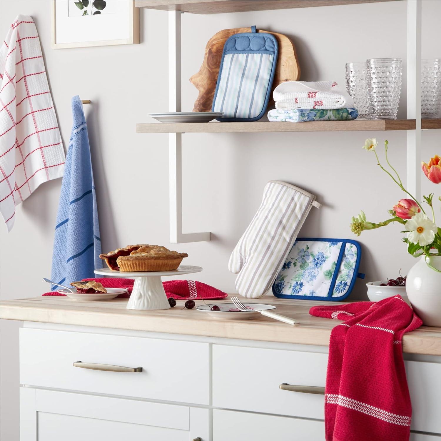 Martha Stewart Martha Stewart Modern Waffle Kitchen Towel Set 6-Pack, Linen, 16"x28" (Set of 6)