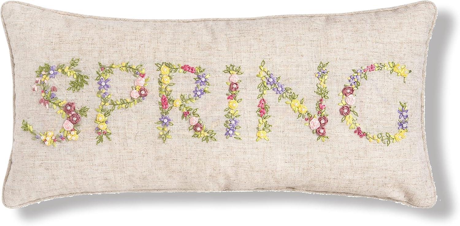 C&F Home Hand Crafted Ribbon Art Pillows Spring Ribbon Art Throw Pillow