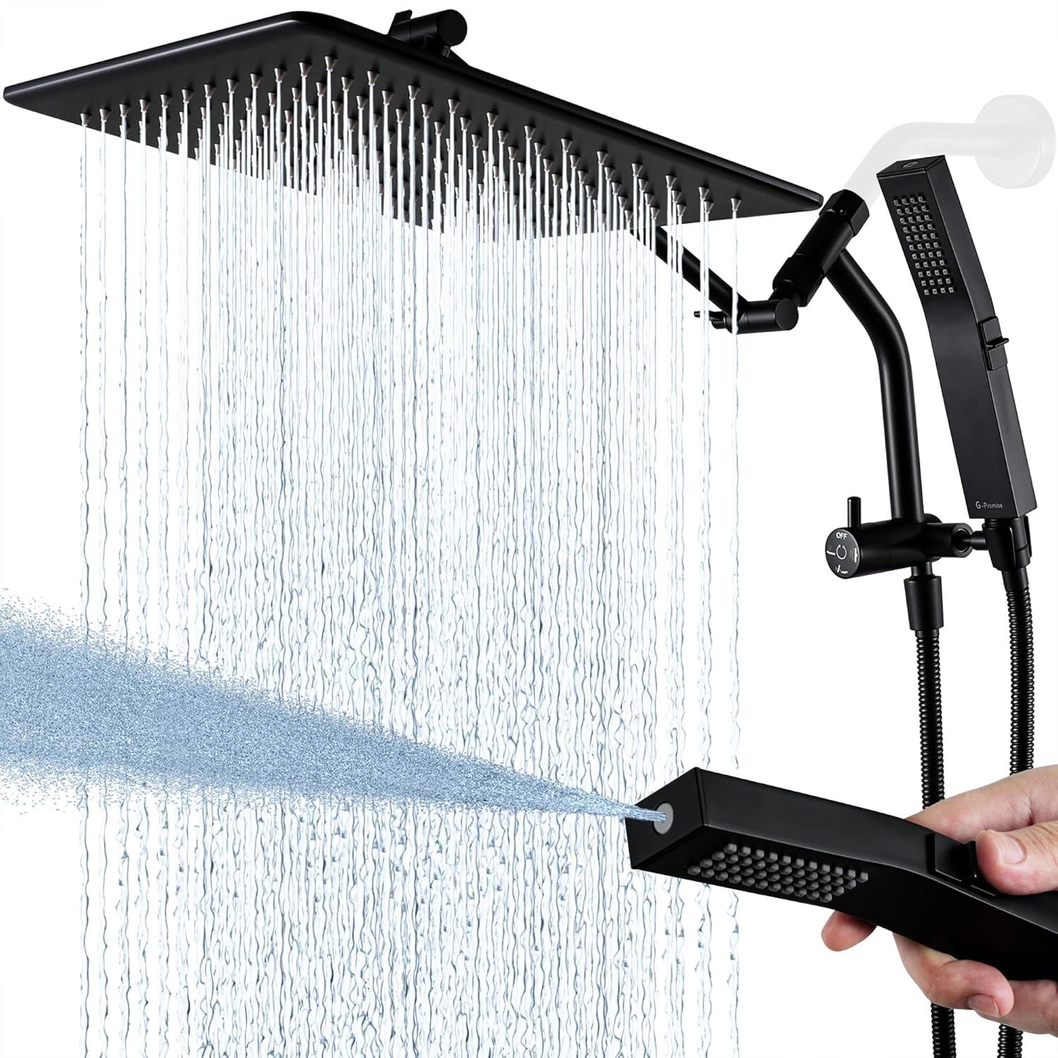 12 inches All Metal Rain Dual Shower Head