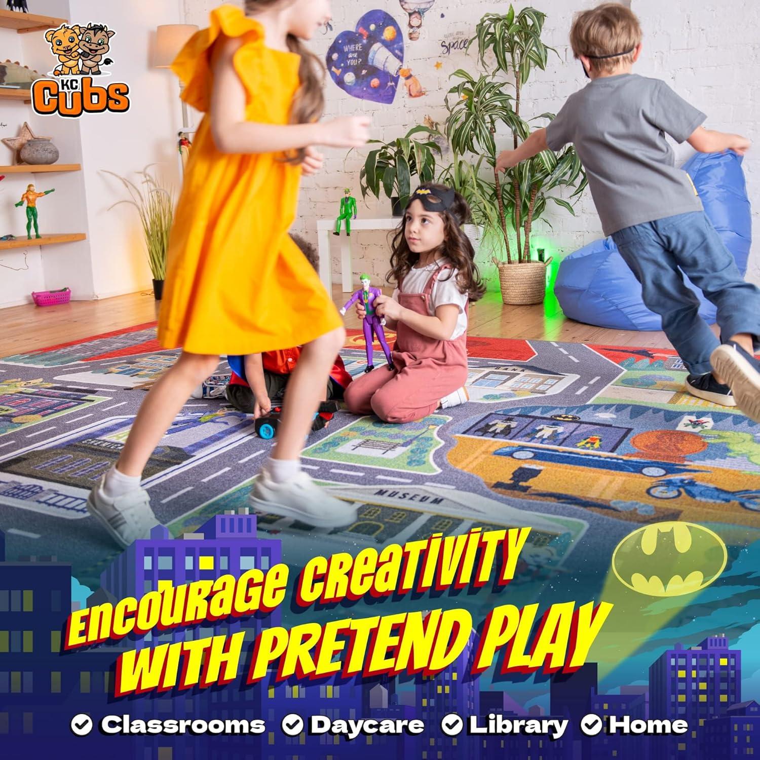 KC Cubs Looney Tunes Hopscotch Number Educational Learning Fun Game Non Slip Kids Rug Classroom Playroom