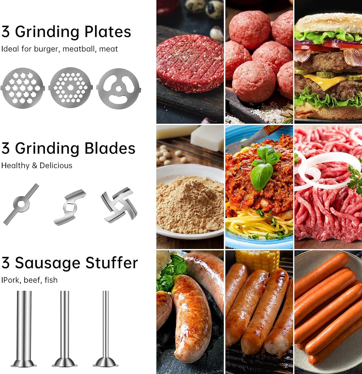 Slicer Shredder Attachments for AMZCHEF Slow Masticating Juicer ZM1501&GM3001 Rotary Cheese Grater Mandoline Vegetable Slicer for Fruit,Vegetables,Nuts with 3 Interchangeable Blades (Stainless Steel)