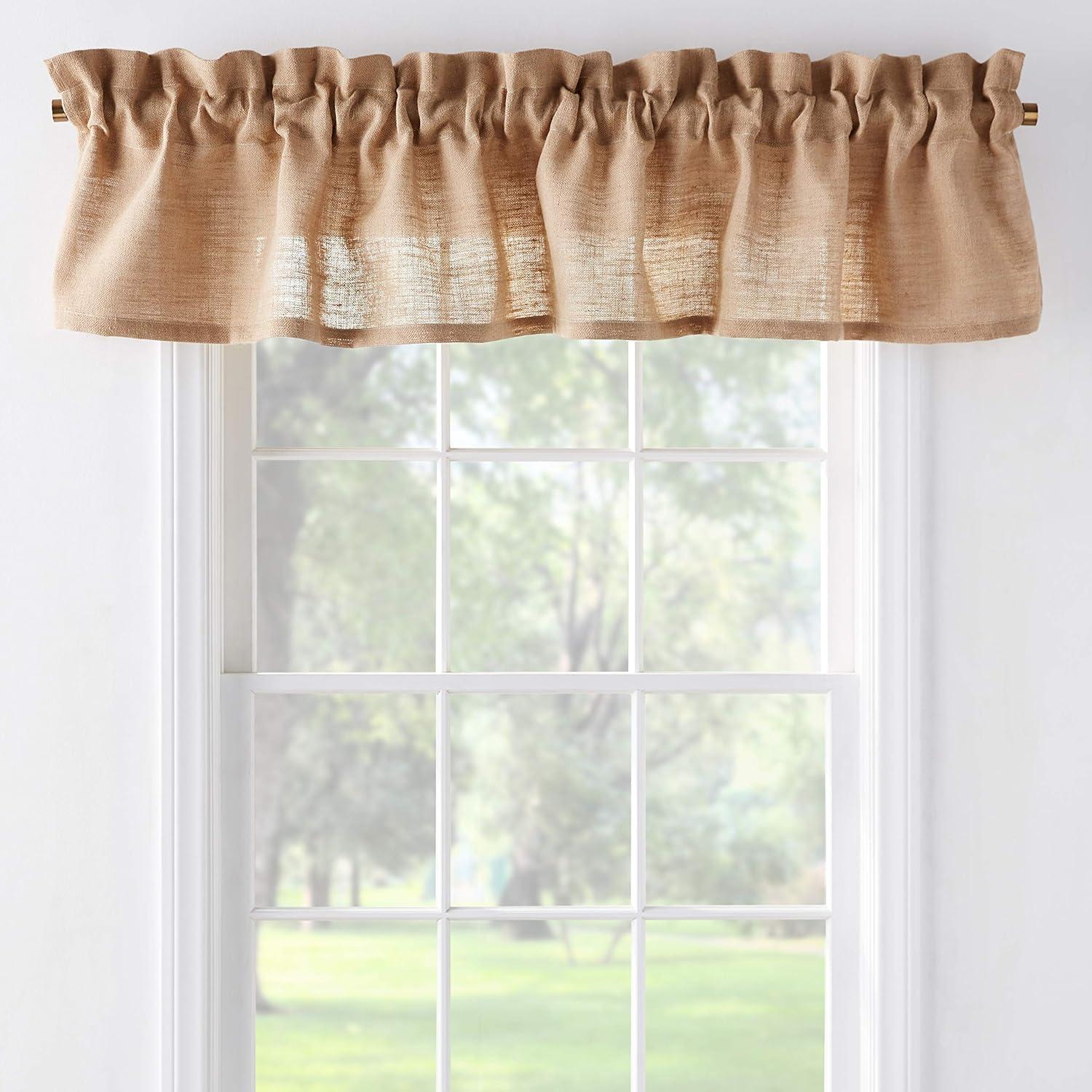 Tailored 84'' W Window Valance in Natural