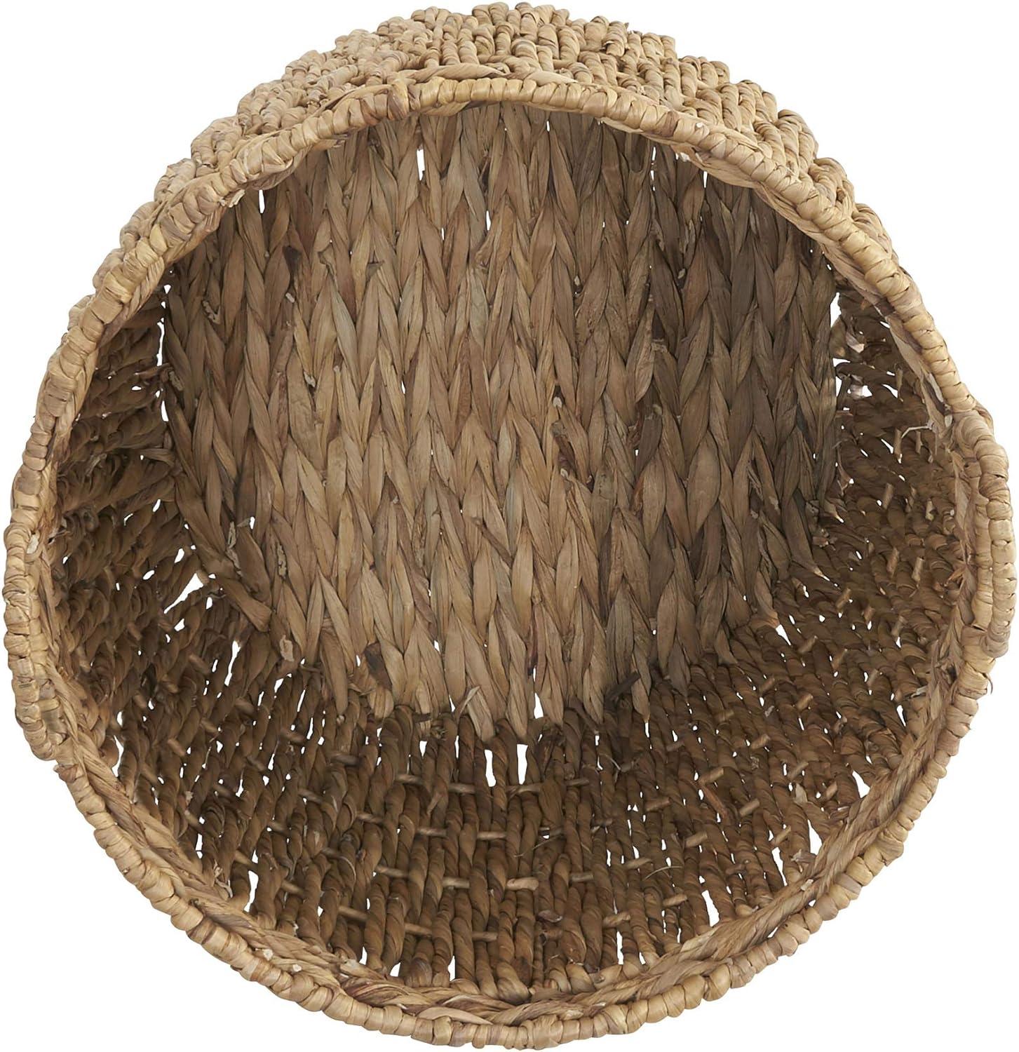 Tall Wicker Floor Basket, Woven Decorative Basket with Handles, Handmade, Great for Laundry and Storage, Natural