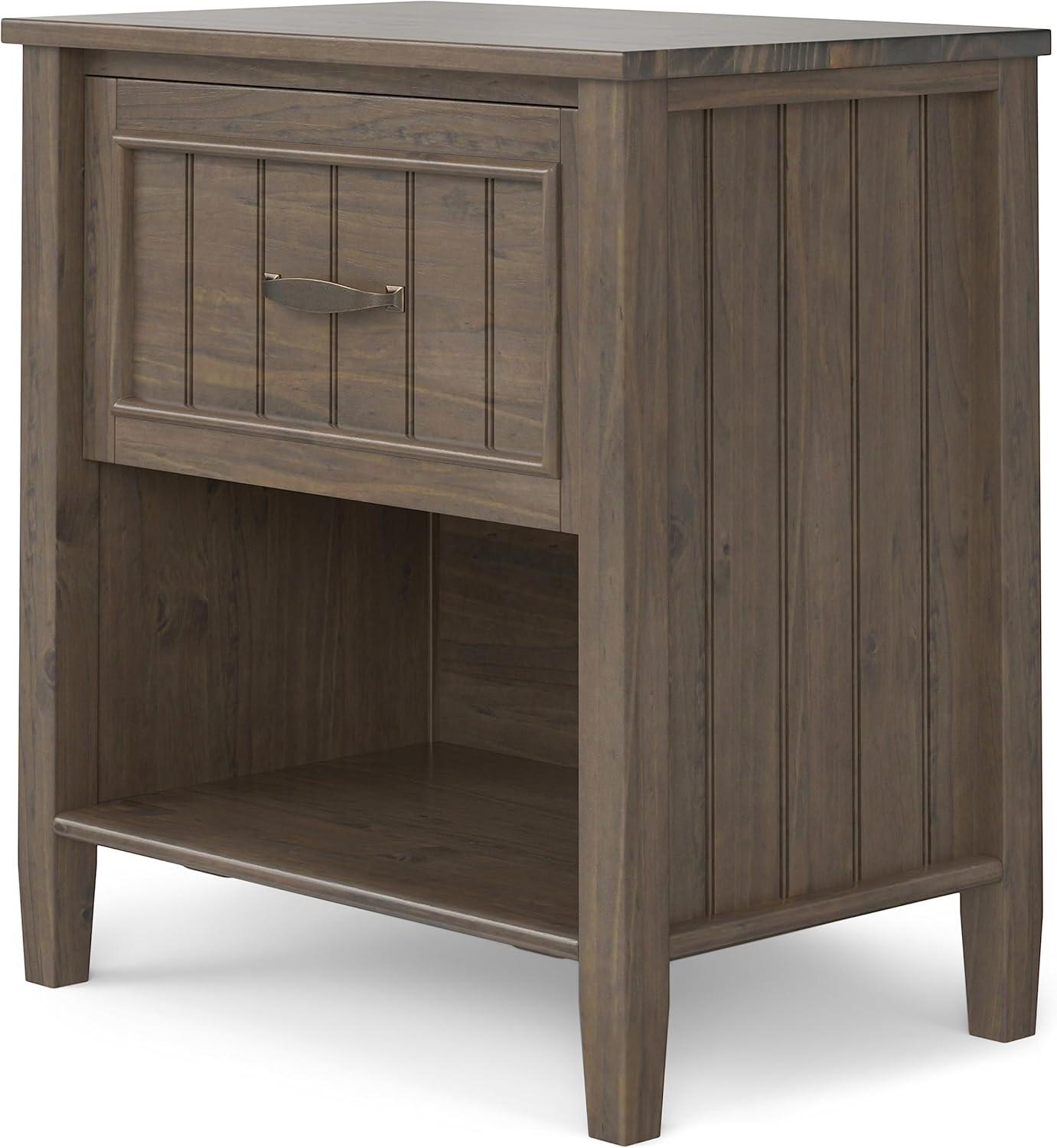 Lev Transitional Smoky Brown Solid Wood 24" Bedside Nightstand