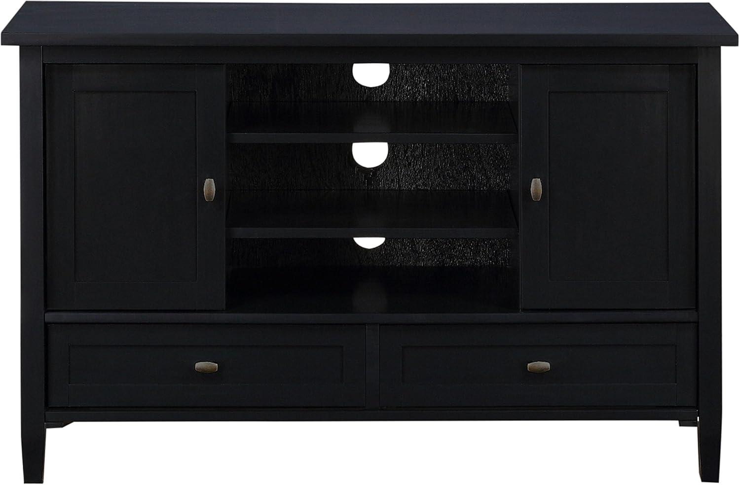 Simpli Home Warm Shaker 47"W Solid Wood TV Stand for TVs up to 55" with 2 Storage Cabinets and 2 Drawers