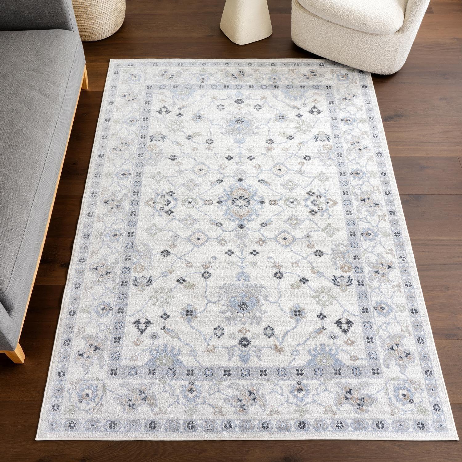 Nuloom Bridie Medallion Machine Washable Indoor Area Rug, 4' x 6', Blue