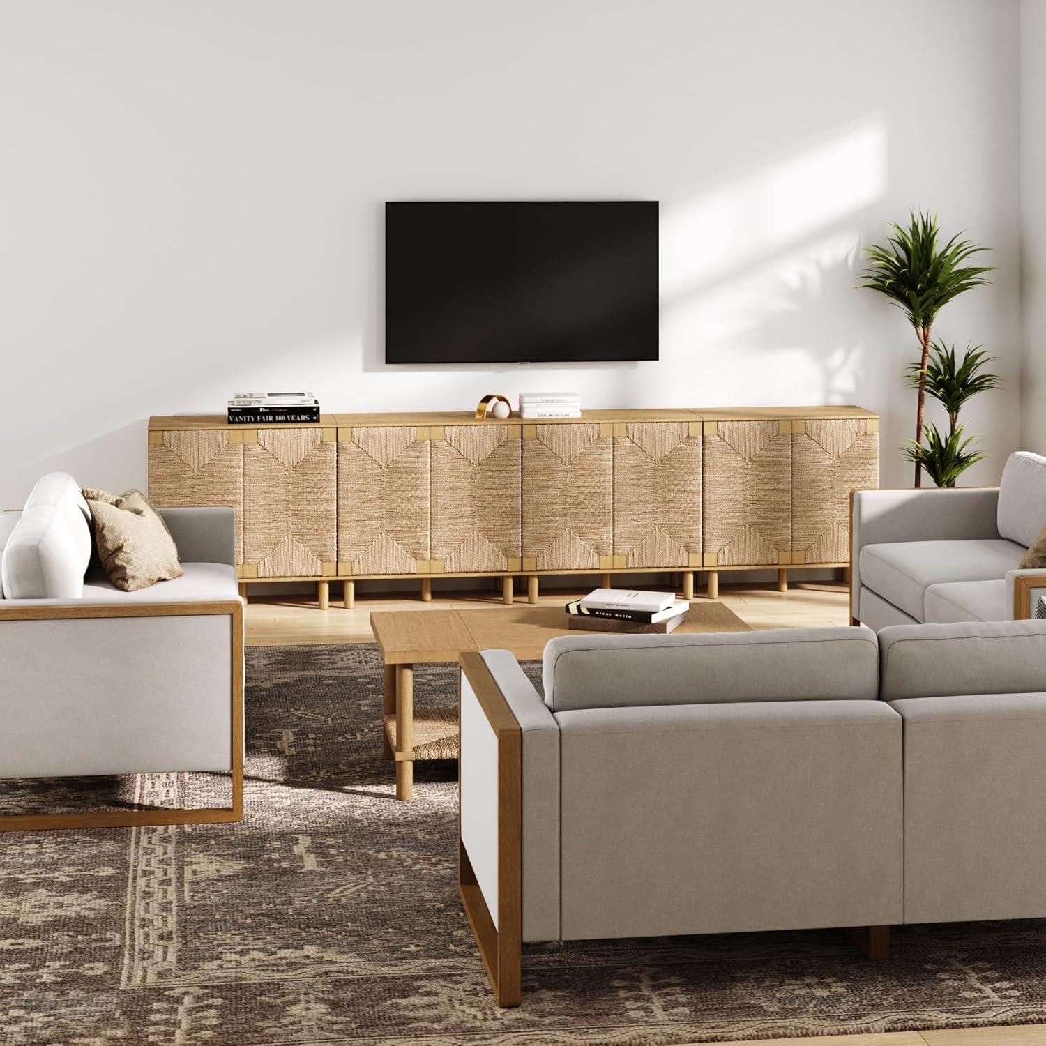 Shellie Solid Wood 2 - Door Accent Cabinet Set or TV Stand
