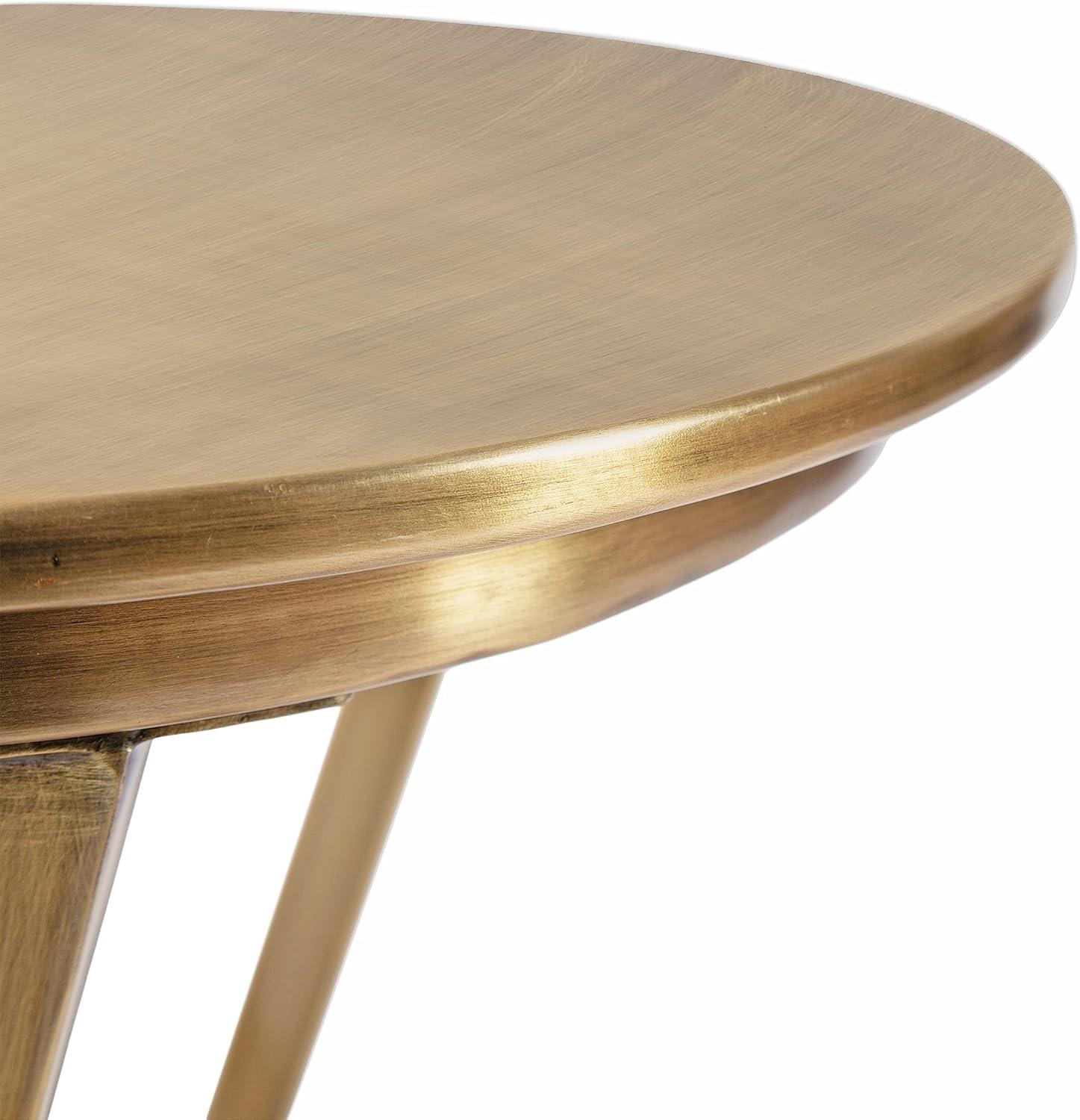 Kate and Laurel Aja Round Metal Side Table, 15x15x23, Gold