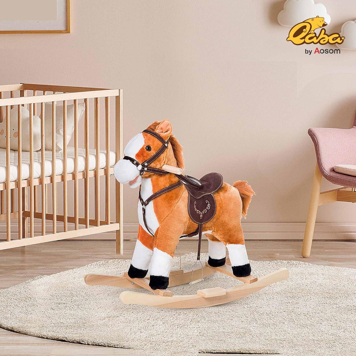Qaba Kids Plush Toy Rocking Horse