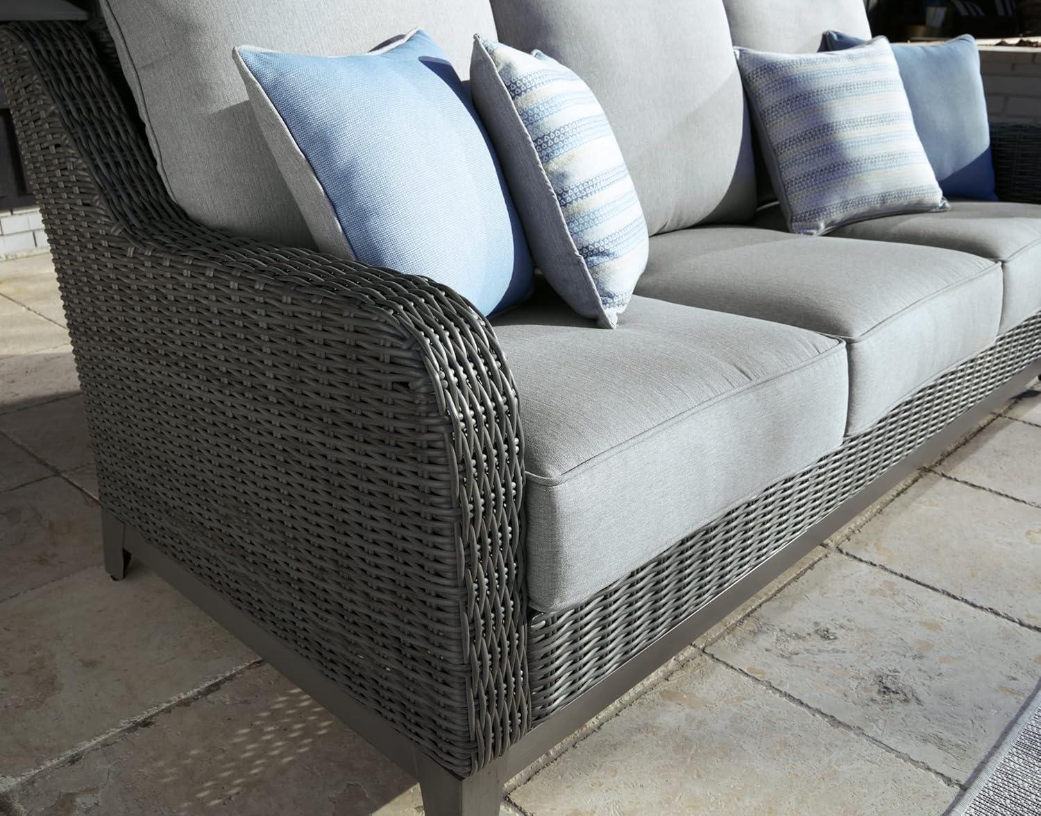 Signature Design by Ashley Elite Park Outdoor Fabric Sofa with Cushion in Gray