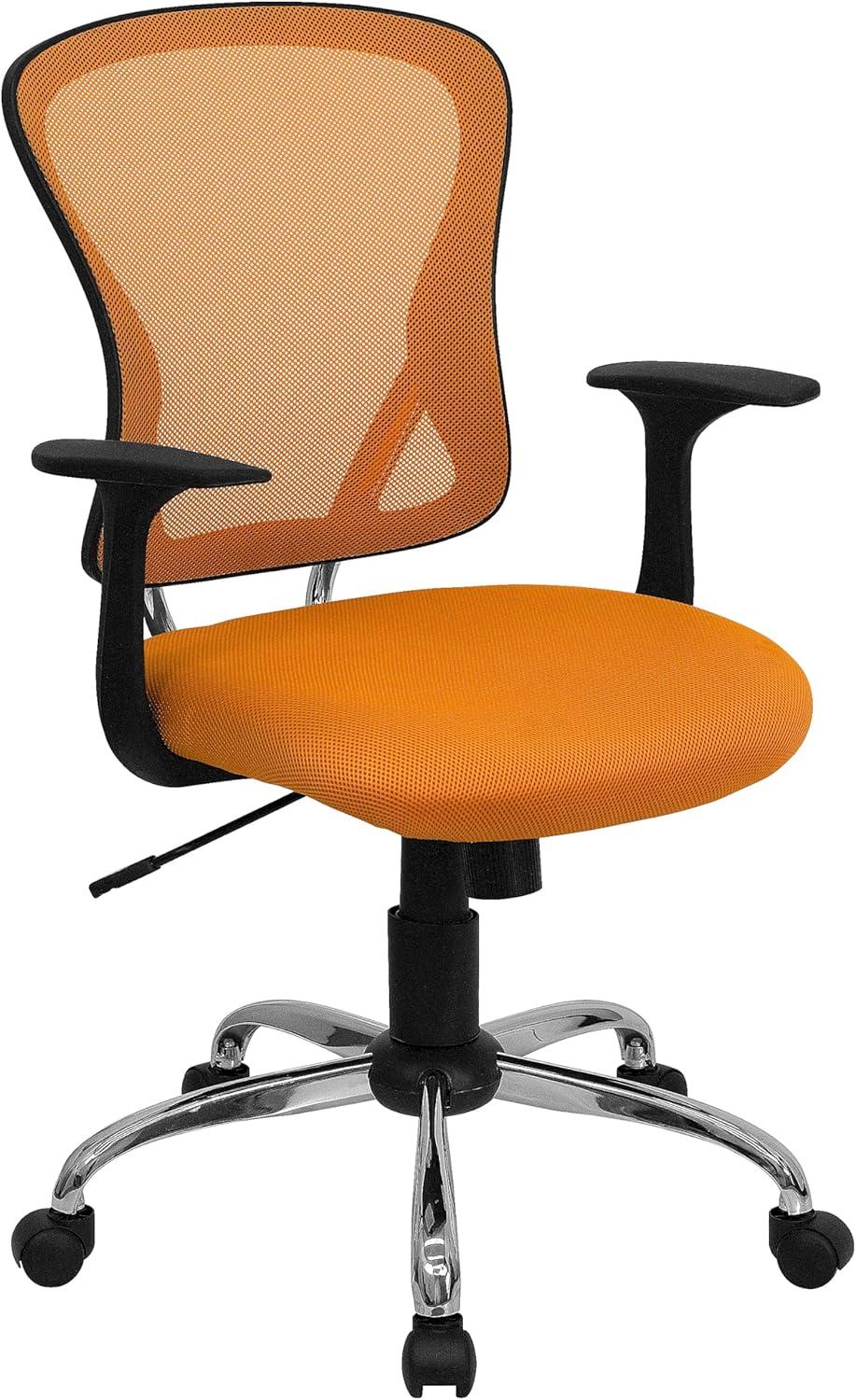 Flash Furniture Mid-Back Mesh Swivel Task Office Chair with Chrome Base and Arms