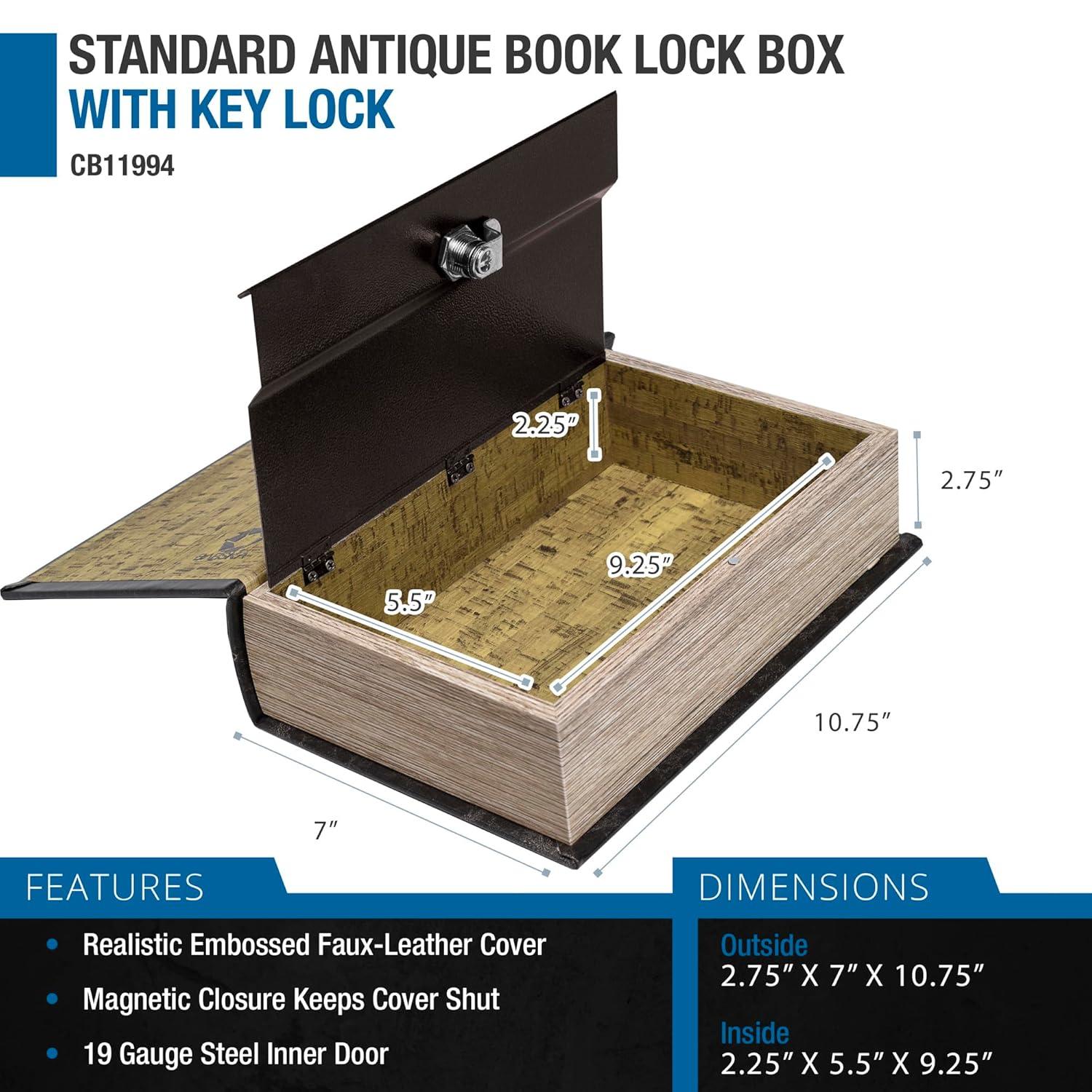 Barska ANTIQUE BOOK LOCK BOX W/KEY