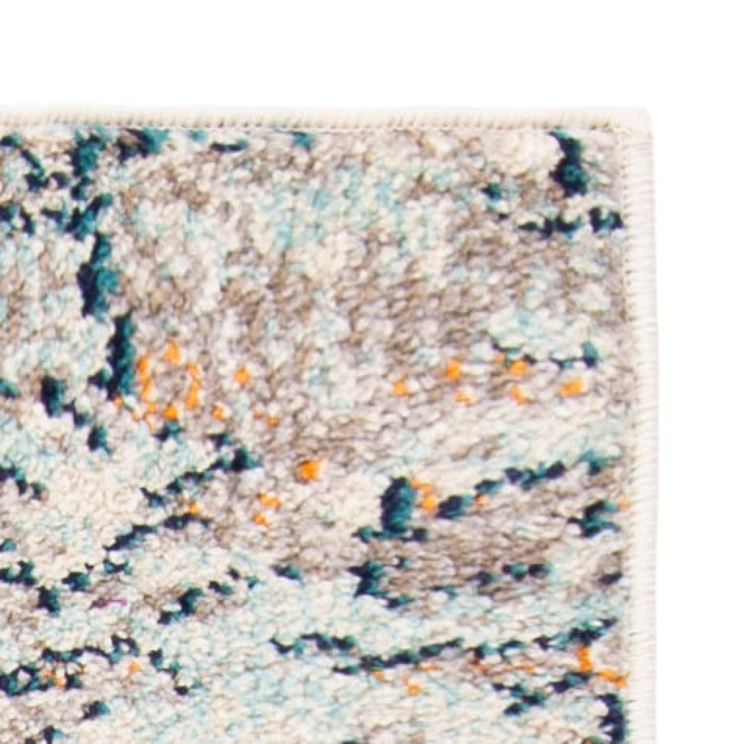 Madison MAD454 Power Loomed Indoor Accent Rug - Light Blue/Orange - 2'2"x4' - Safavieh