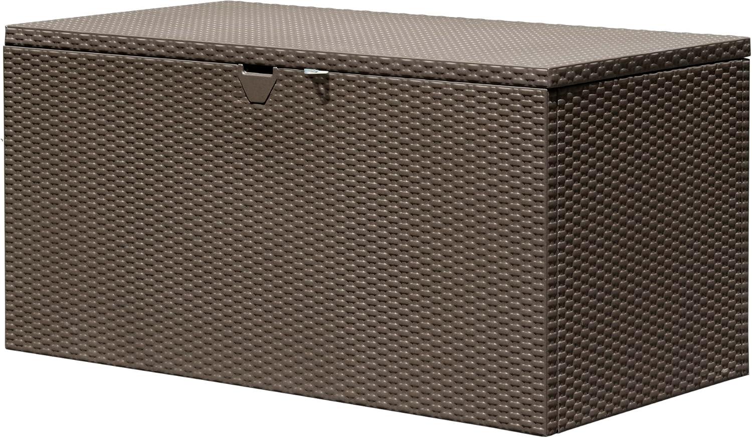 Spacemaker HDG Outdoor Weather-Resistant 134.5 Gallon Metal Deck Box, Espresso