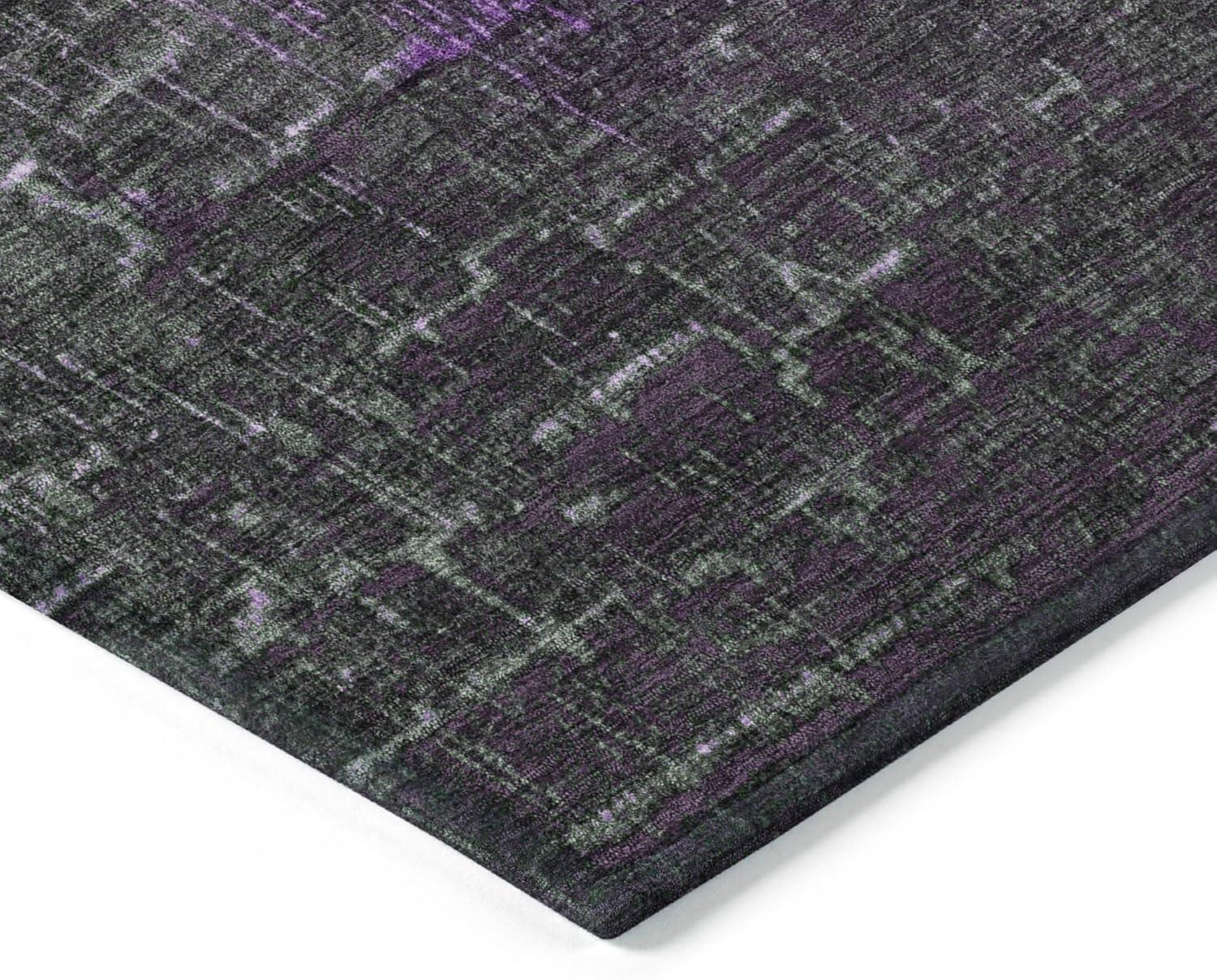 Machine Washable Indoor/Outdoor Chantille ACN1066 Purple Rug