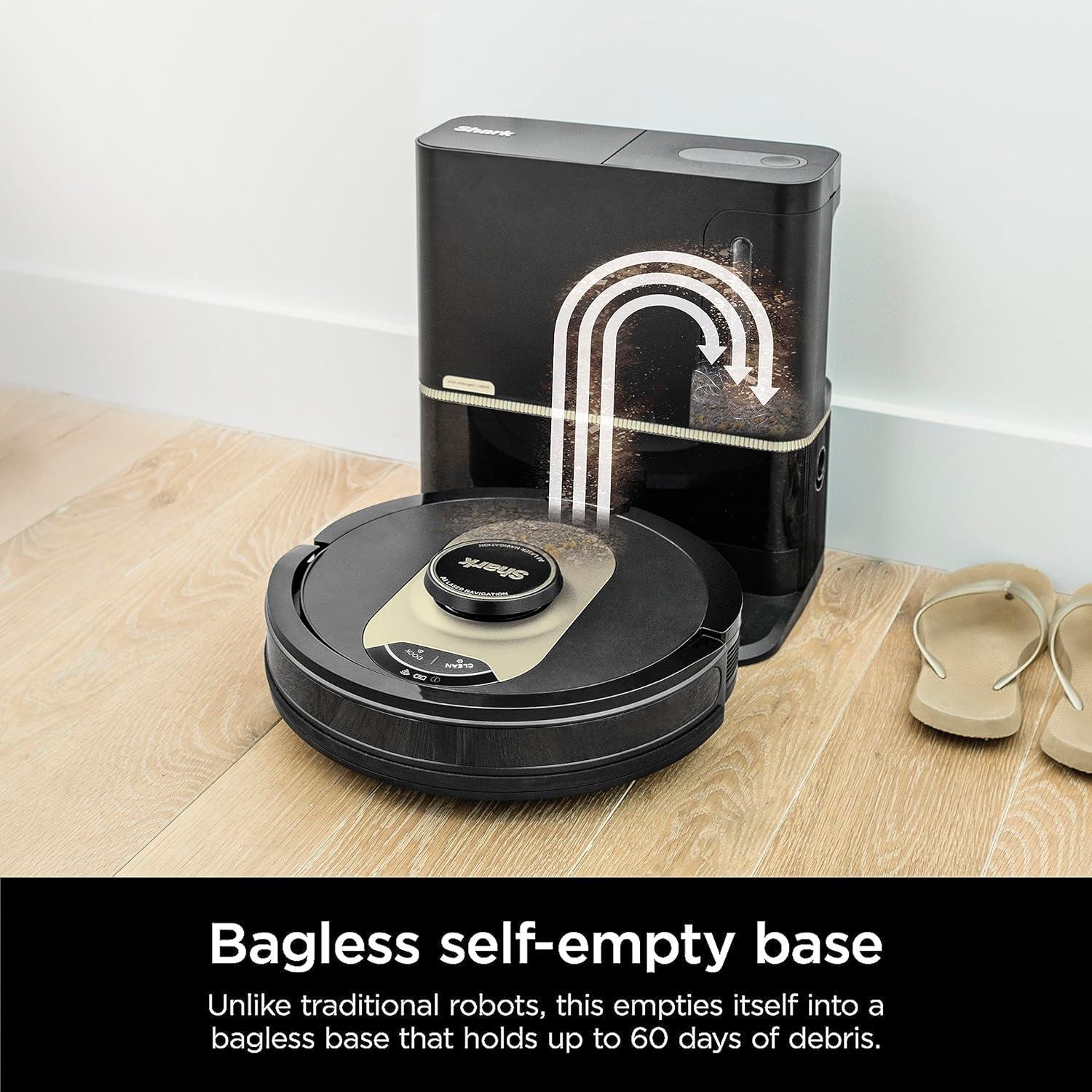 Black and Bronze Cordless Robot Vacuum with HEPA Filter