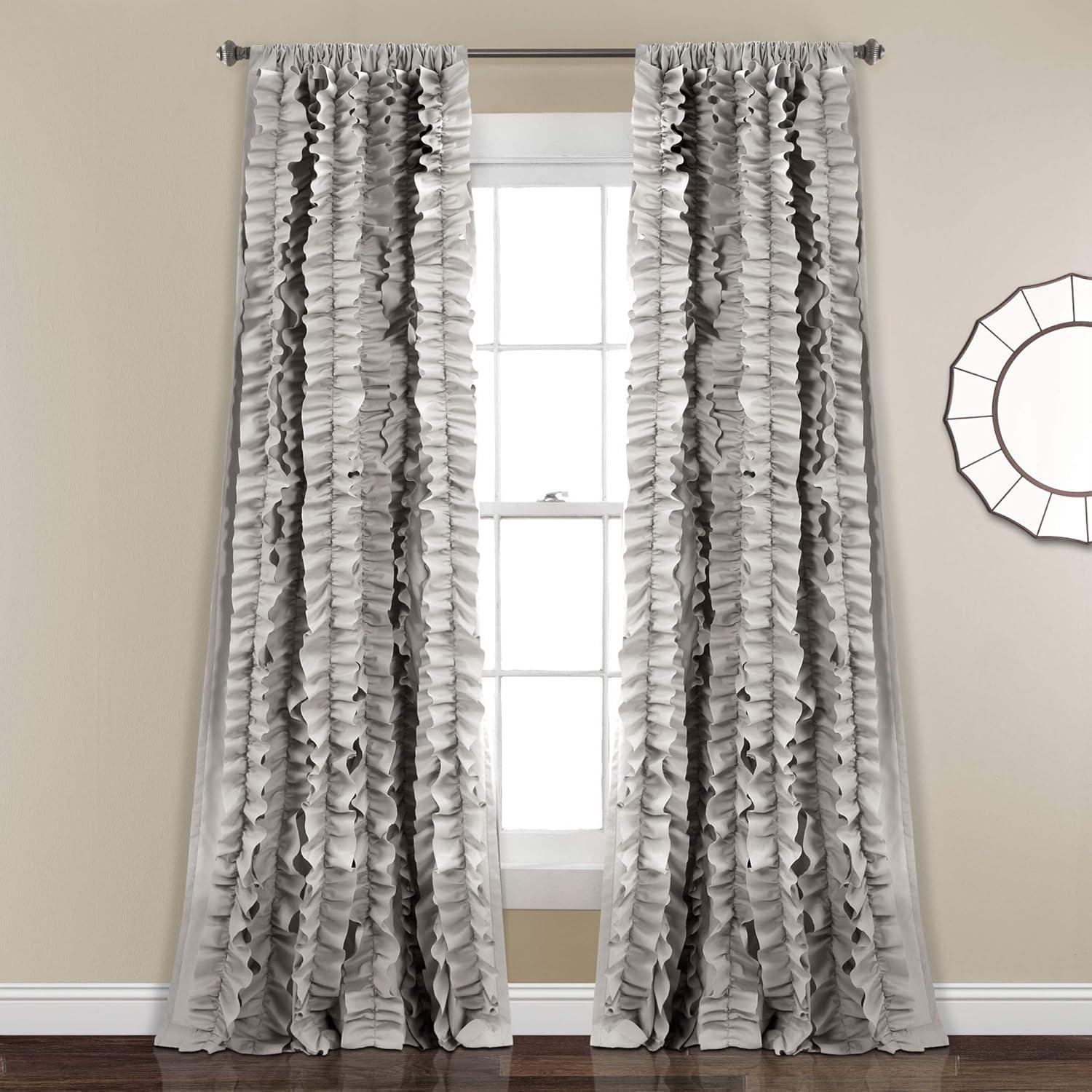 Lush Decor Belle Polyester Semi Sheer Curtain Single Panel