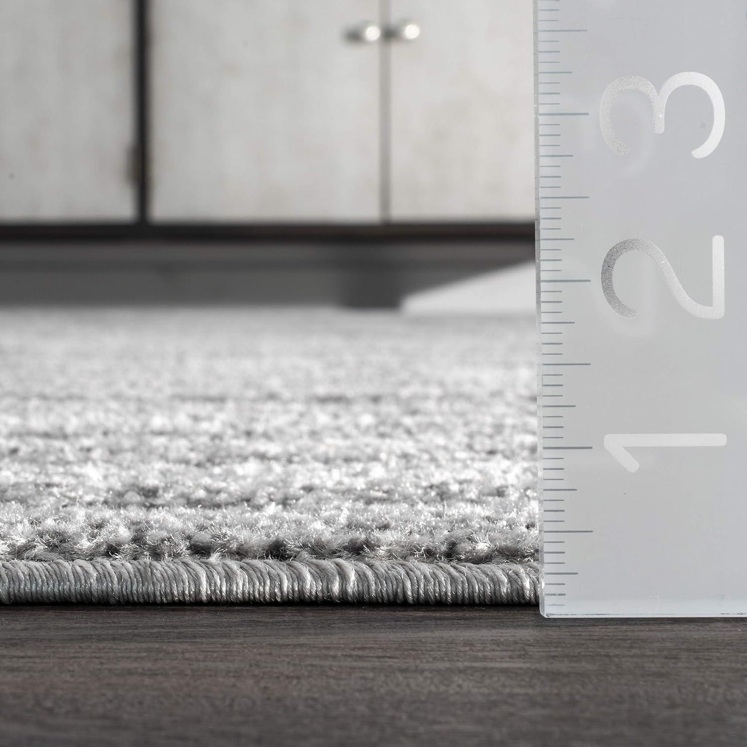 5'x8' Sherill Ripple Modern Abstract Living Room or Bedroom Area Rug Gray - nuLOOM: Stain-Resistant, Low Pile, Indoor Use