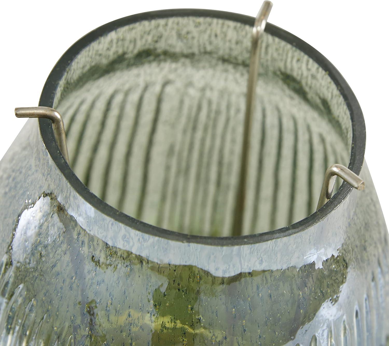 22" x 6" Round Glass Pillar Candle Holder Black - Olivia & May: Elegant Mantel Decor, 5-Unit Tray