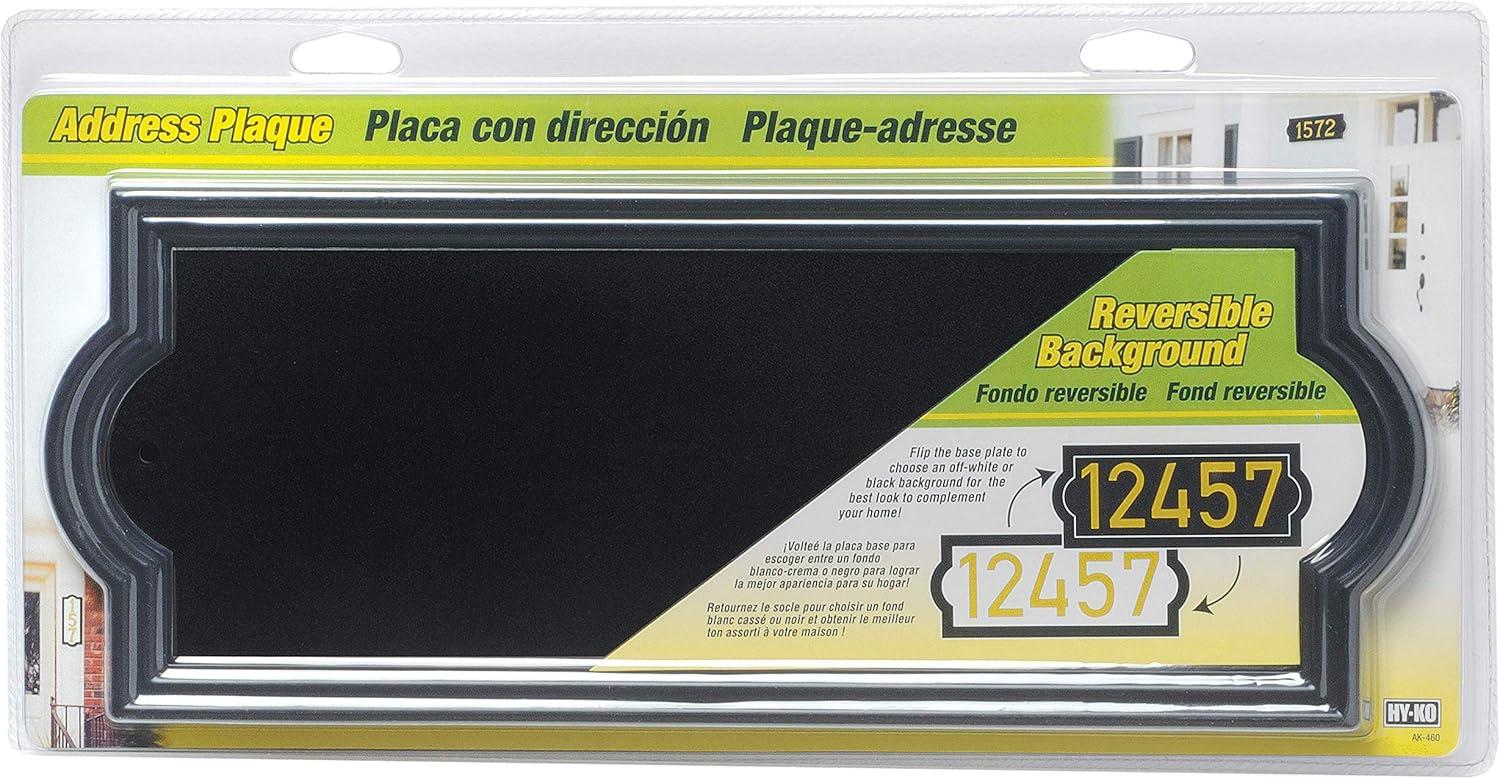 Matte Black Rectangular Plastic Address Plaque