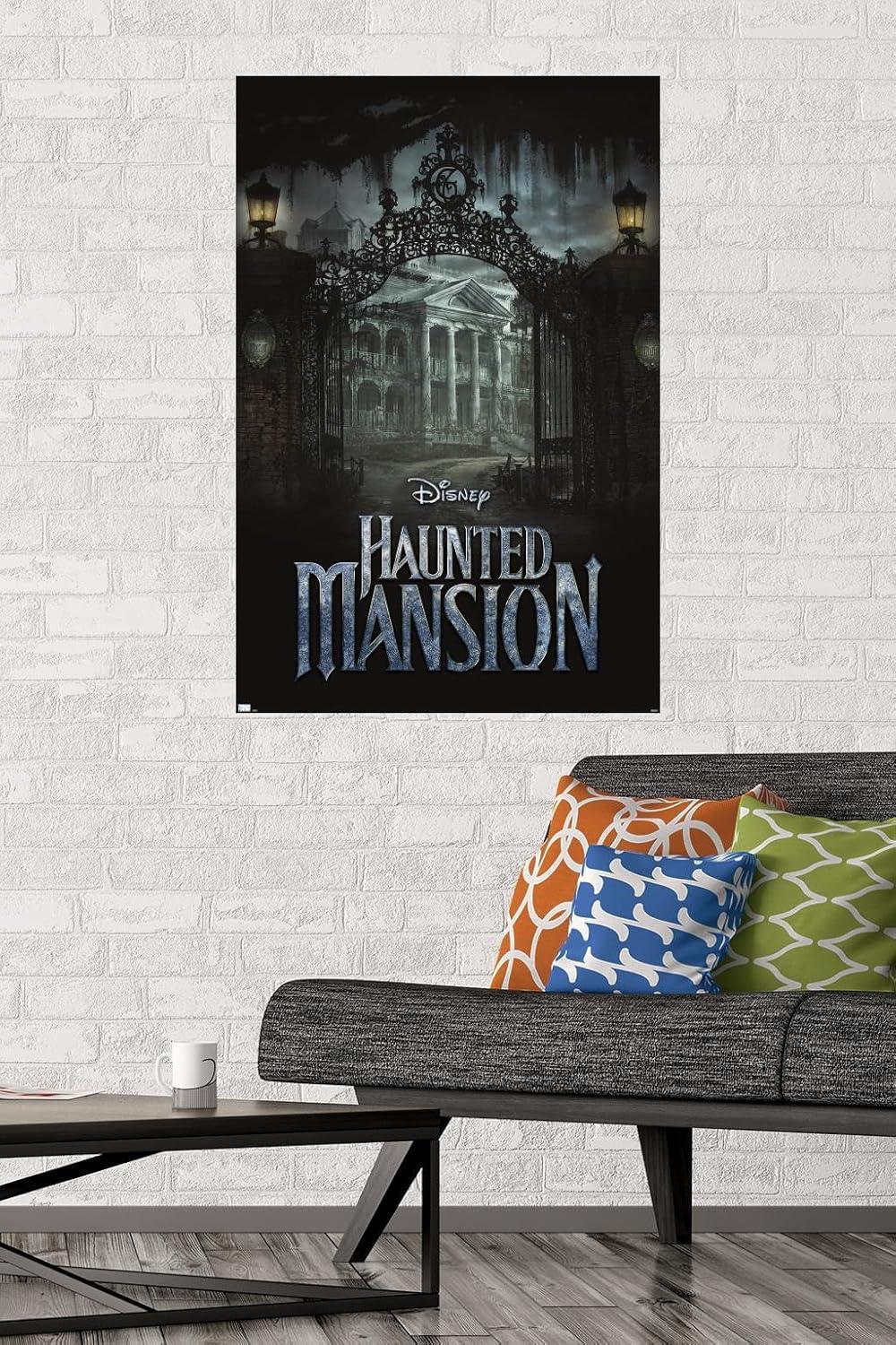 Trends International Disney Haunted Mansion - Mansion Unframed Wall Poster Print White Mounts Bundle 22.375" x 34"