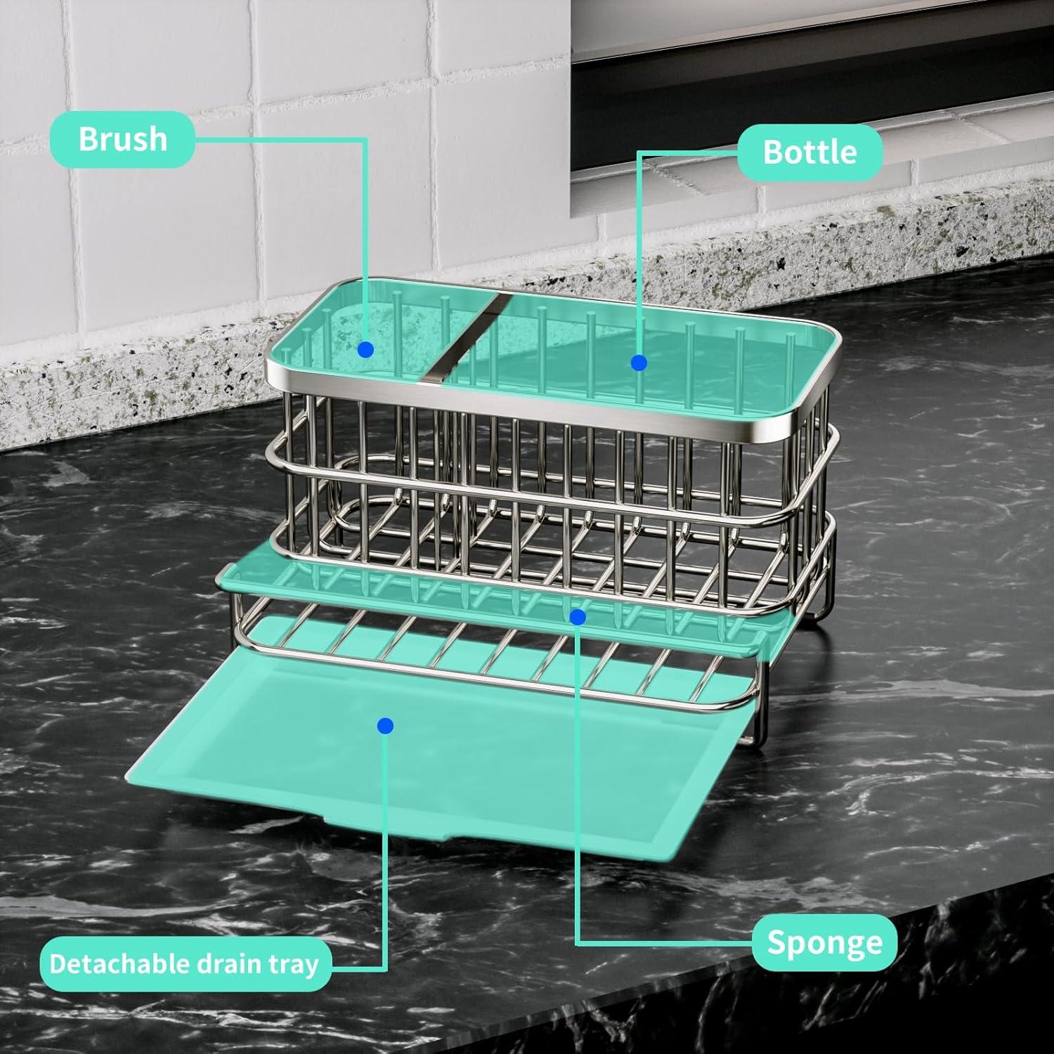 Stainless Steel Kitchen Sink Caddy with Drain Tray