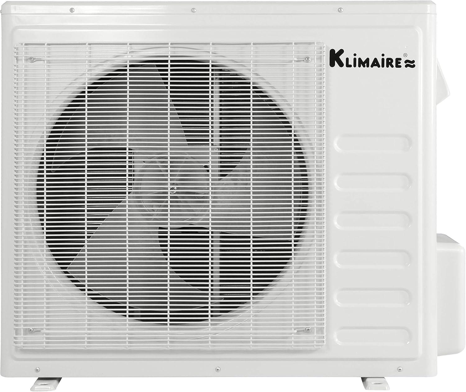 Klimaire DIY 36,000 BTU 19 SEER2 WiFi-Enabled Mini-Split Heat Pump Air Conditioner with 25-Ft Pre-Charged Quick-Connect Installation Kit, Up to 2,400 Sq. Ft.