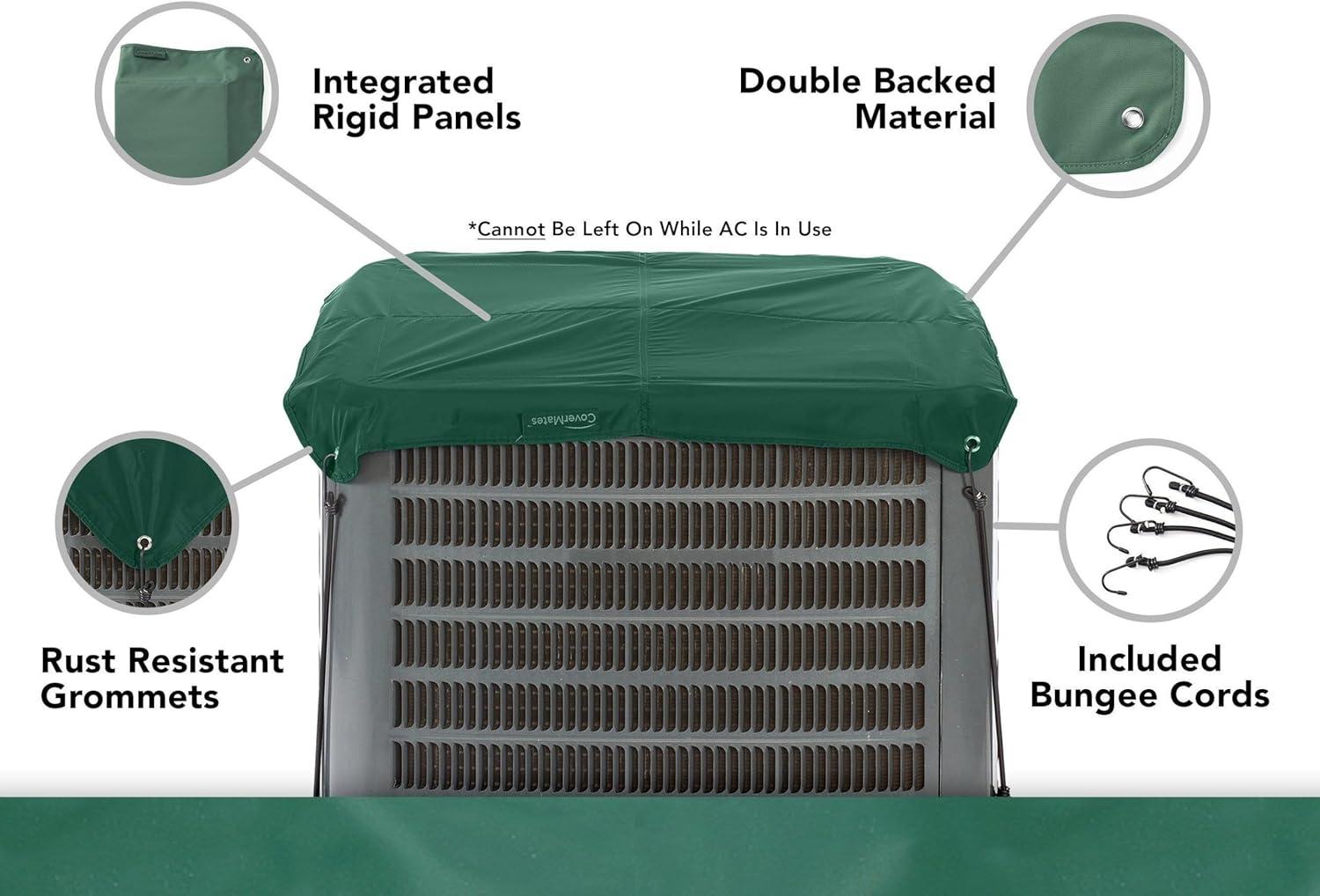 Covermates Armor Top Air Conditioner Cover - Durable Outdoor Protection for AC Units, Classic 12-Guage Vinyl, Armor Top 24W x 24D, Green
