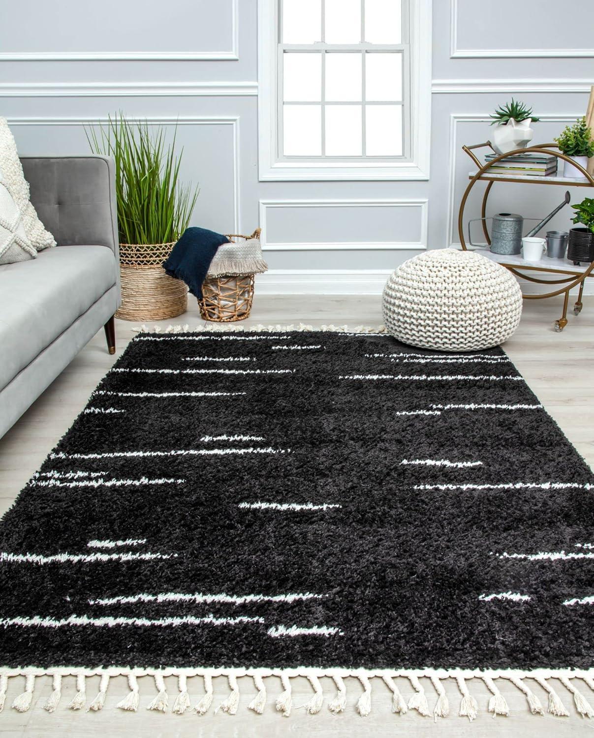 George Oliver Colletti Bennett Abstract Introspective Black Area Rug