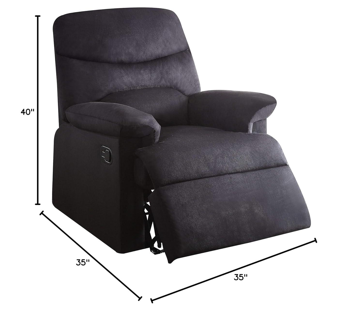Oakwood Woven Fabric Recliner, Black