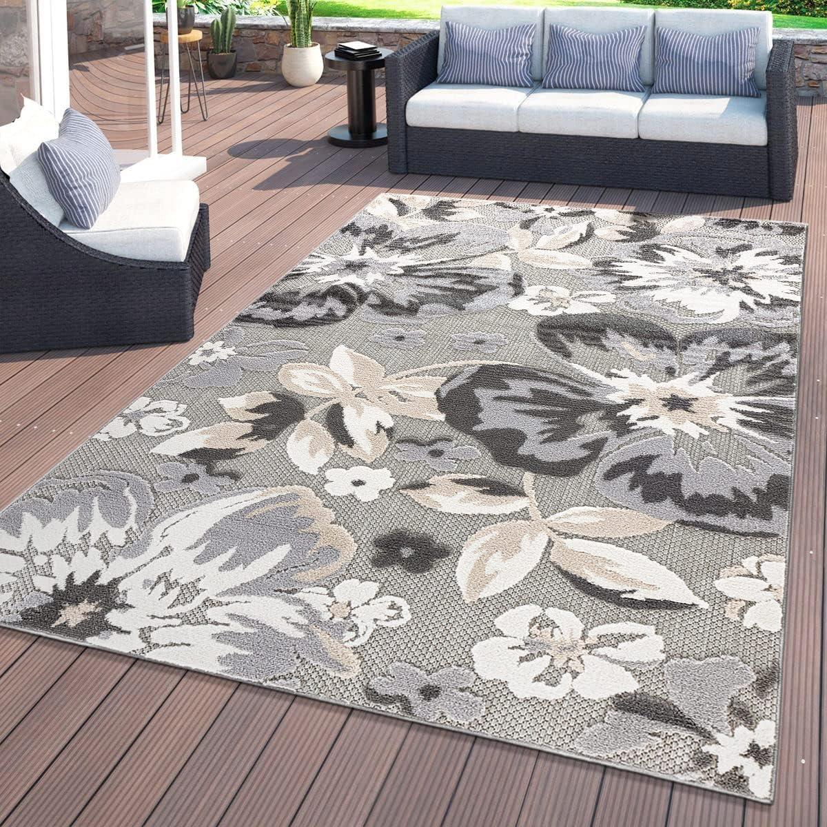 World Rug Gallery Bergamo Contemporary Floral Indoor/Outdoor Area Rug