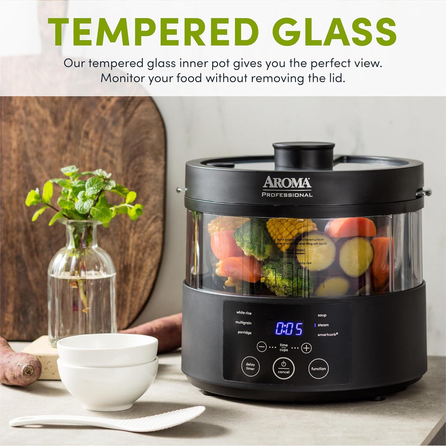 Aroma AROMA Professional SmartCarb Multicooker, 4-Cup (Uncooked) / 8-Cup (Cooked), Low-Carb Rice & Grains Cooker, 3-Liter