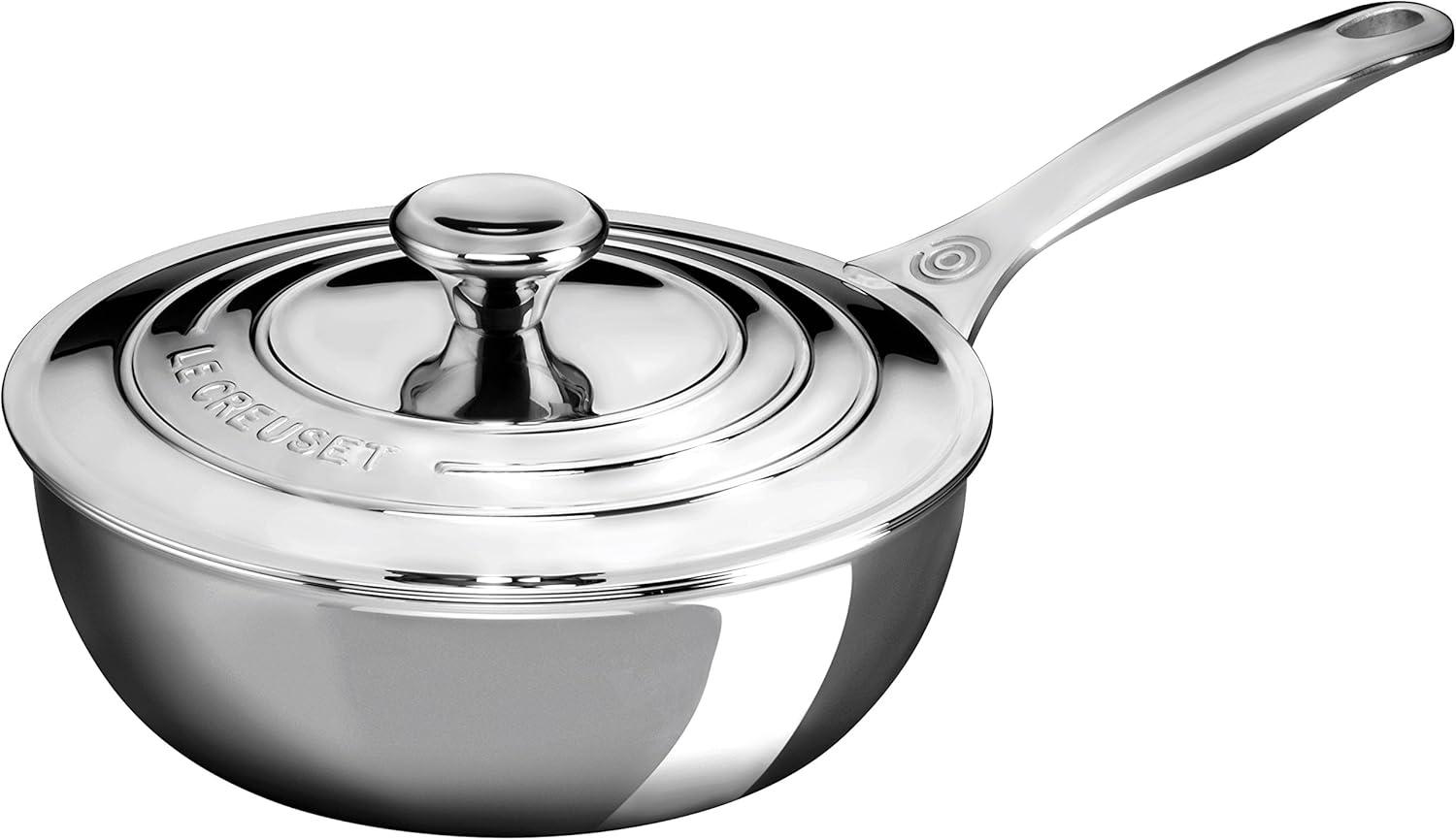 Le Creuset Stainless Steel Saucier Pan with Lid