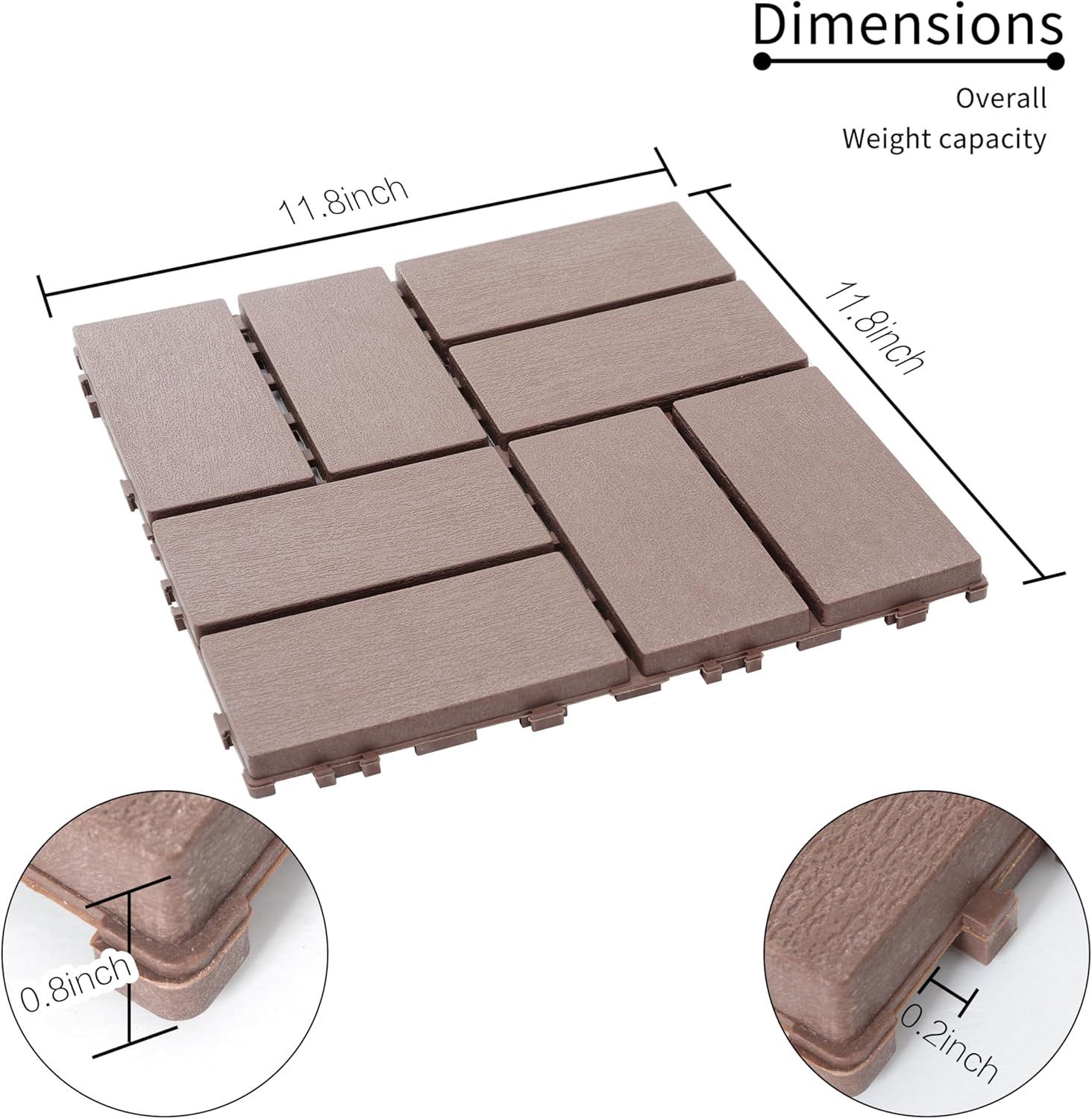 Sturdy Interlocking Tiles High Load Capacity Versatile Usage 44-Pack 12"x12