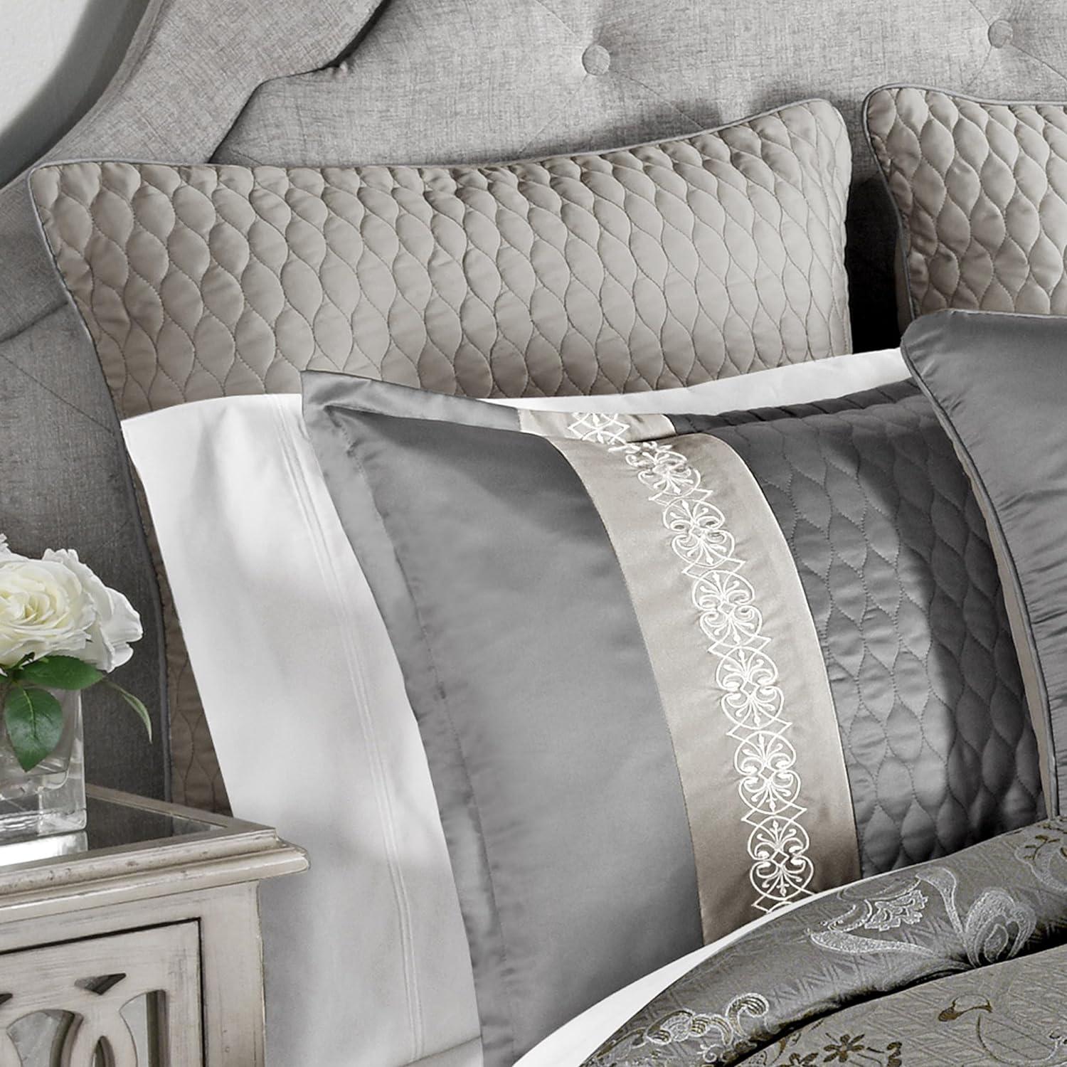 Queen 12pc Kacee Comforter Set Gray - Riverbrook Home