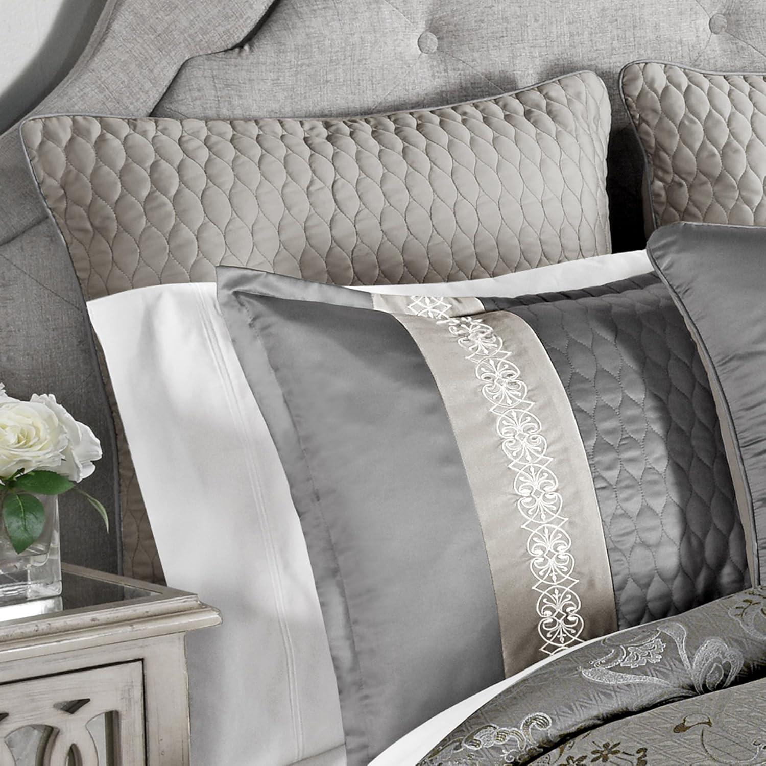 Queen 12pc Kacee Comforter Set Gray - Riverbrook Home