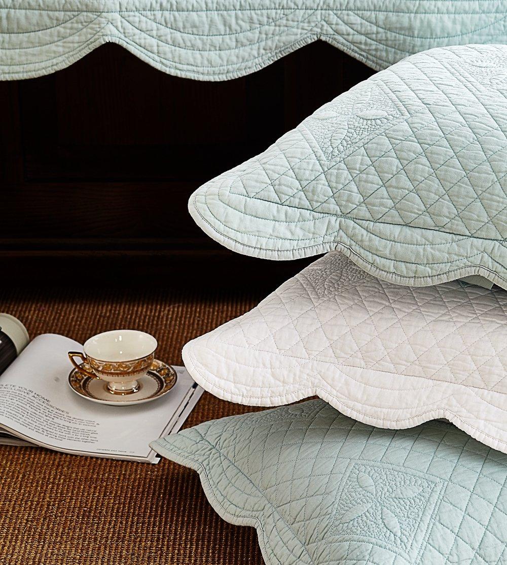 Calla Angel Sage Garden Luxury Pure Cotton Pillow Sham, Standard, Light Aqua