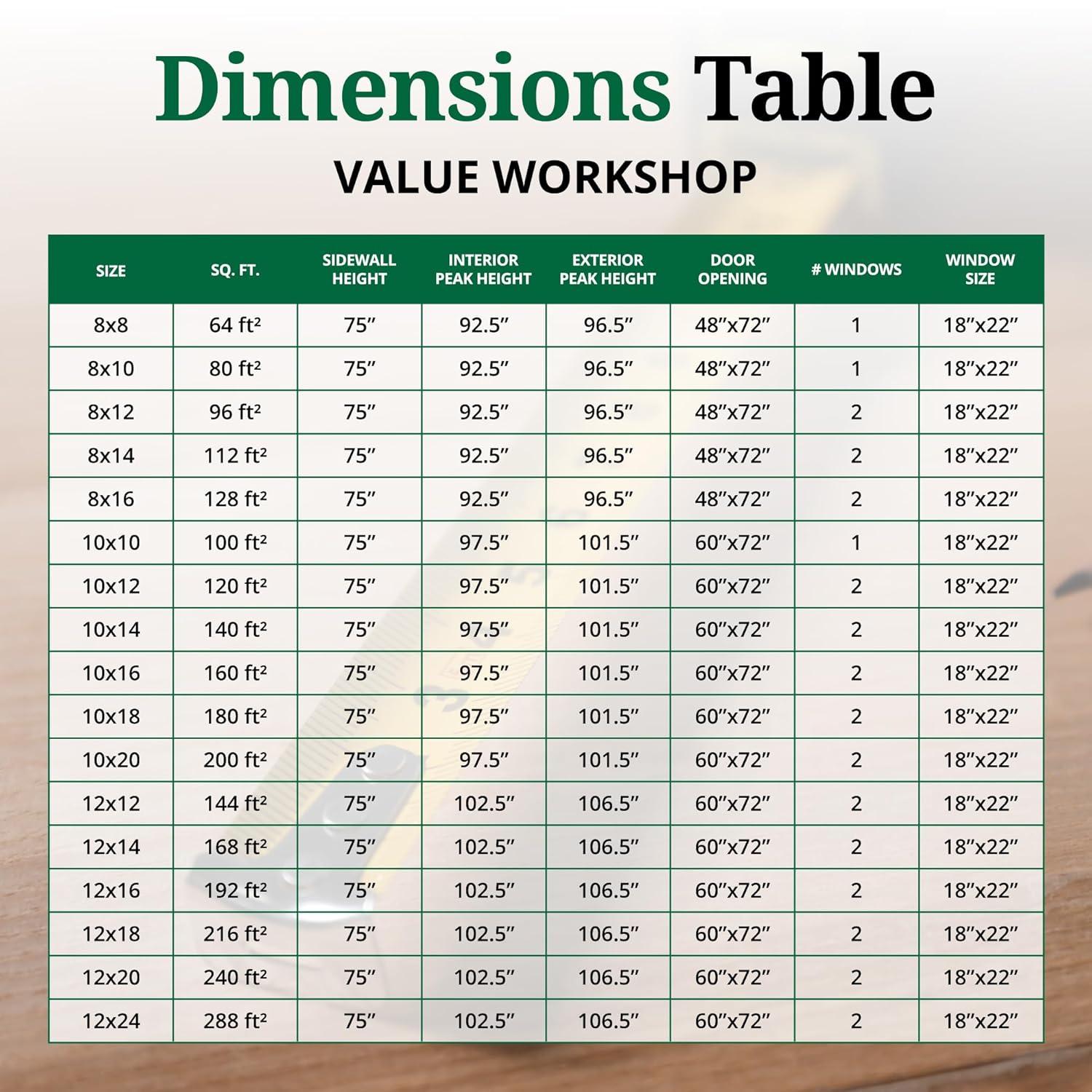 Little Cottage Co. Value Workshop Outdoor Wood Storage Shed